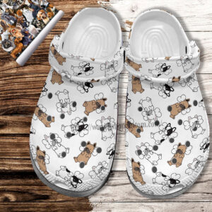 Footwearmerch Bull Dog Pattern Croc Shoes Gift Gift Mother Day 2022 - Bull Dog Mom Lover Shoes Croc Clogs Women