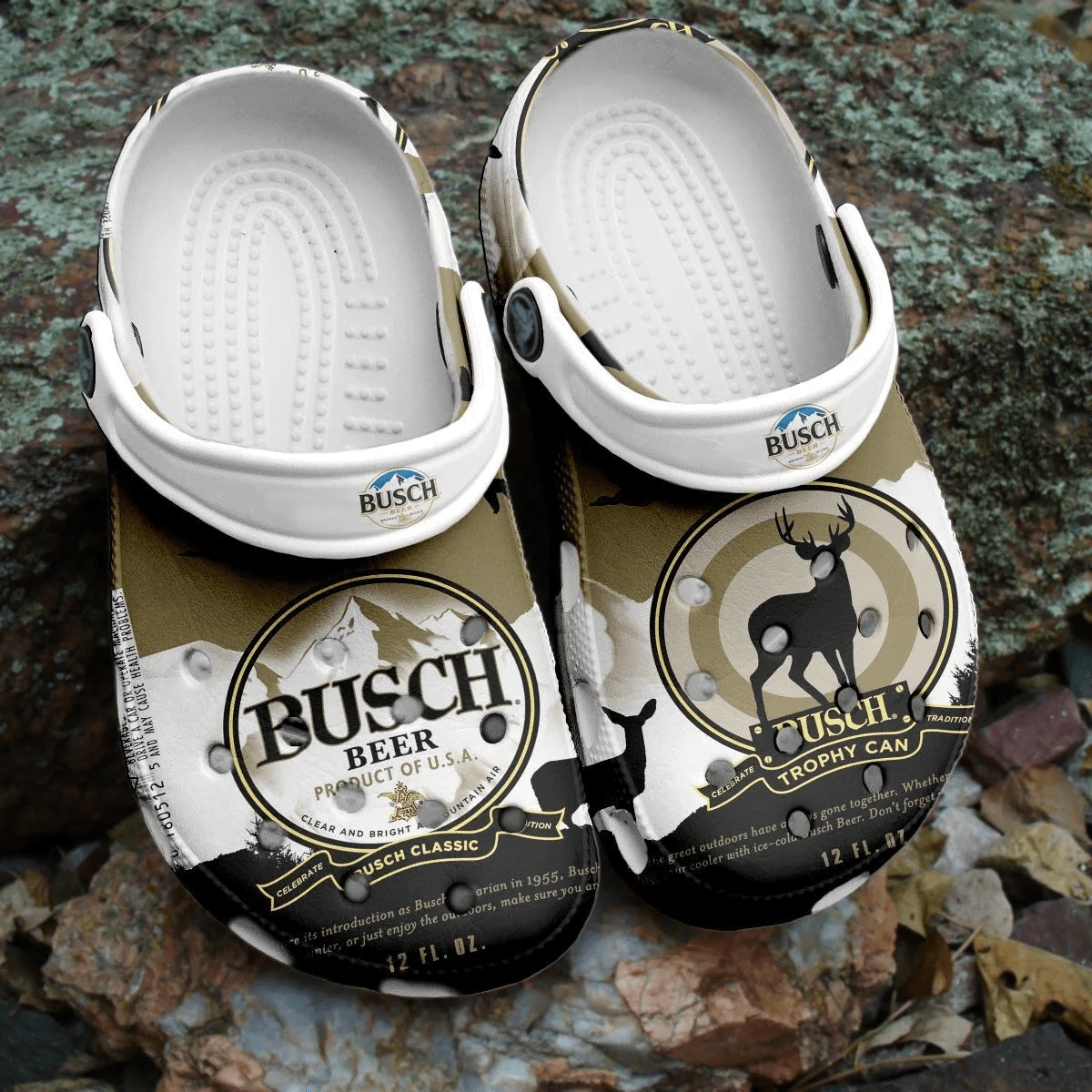 Footwearmerch Busch Light Beer Clogs Shoes Comfortable Crocband Crocs For Men Women