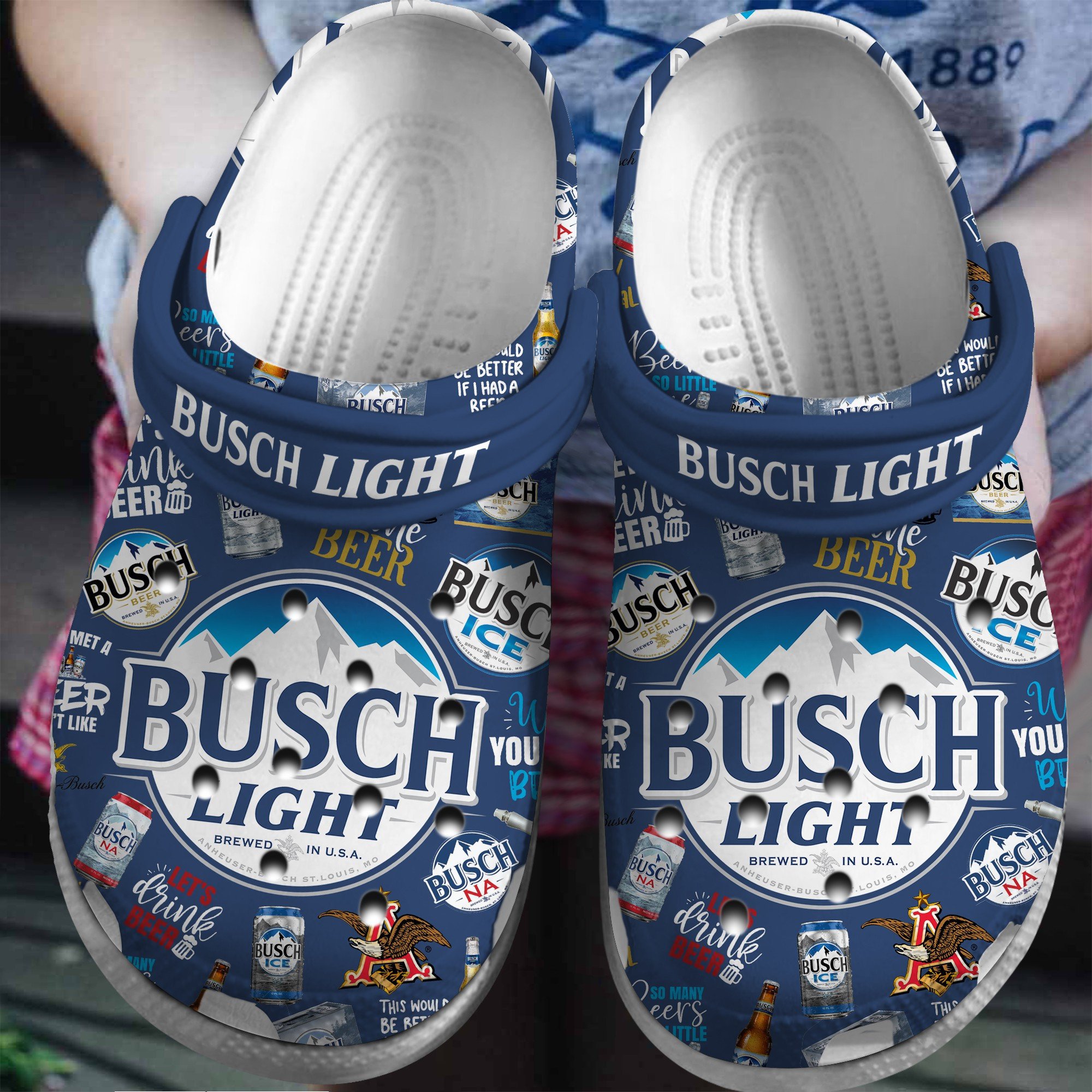 Footwearmerch Busch Light Beer Crocs Crocband Clogs Shoes Comfortable For Men Women and Kids