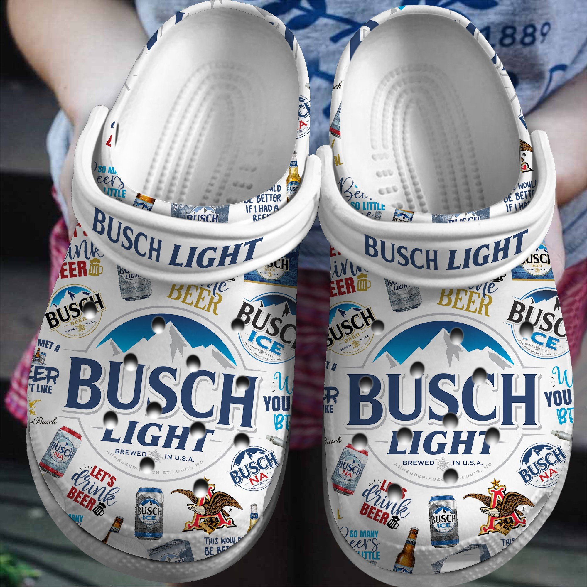 Footwearmerch Busch Light Beer Crocs Crocband Clogs Shoes Comfortable For Men Women and Kids