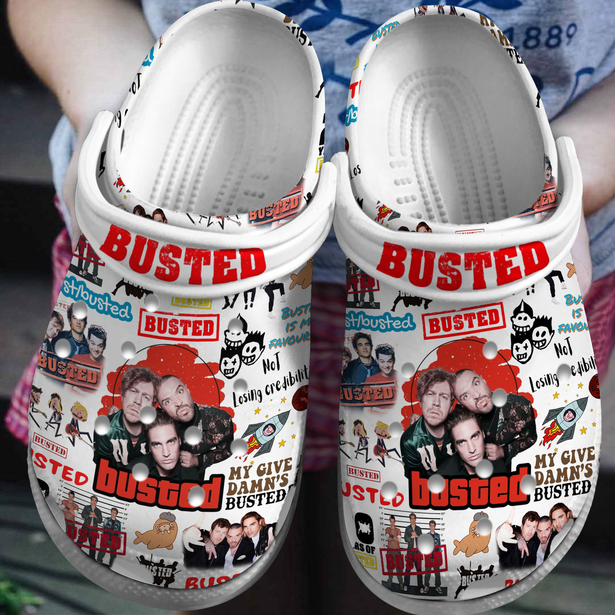 Footwearmerch Busted Music Crocs Crocband Clogs Shoes Comfortable For Men Women and Kids