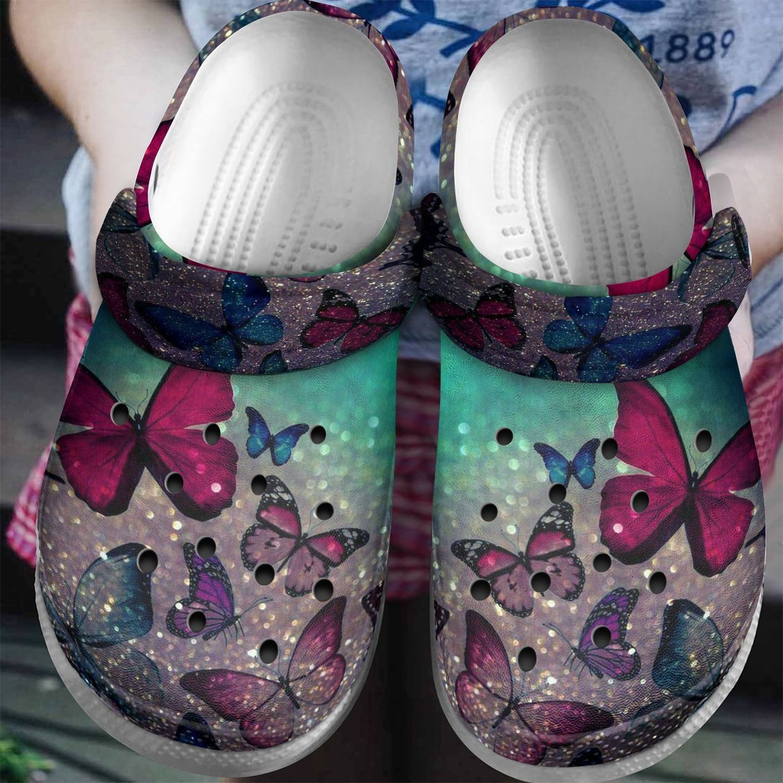 Footwearmerch Butterfly On Bling Road Shoes For Women - Butterfly Custom Shoes Birthday Gifts For Daughter Mom