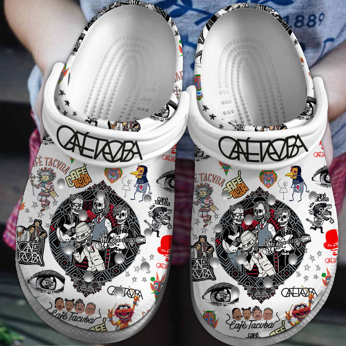 Footwearmerch Cafe Tacvba Music Crocs Crocband Clogs Shoes Comfortable For Men Women and Kids