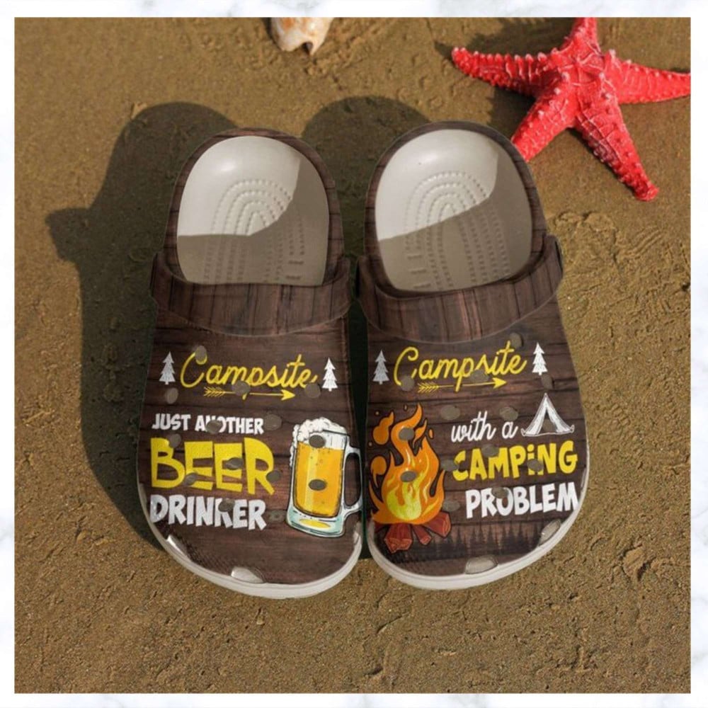 Footwearmerch Camping Beer And Campfire Rubber Clog Shoes Comfy Footwear