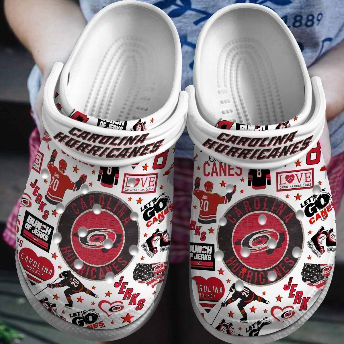 Footwearmerch Carolina Hurricanes NHL Sport Crocs Crocband Clogs Shoes Comfortable For Men Women and Kids