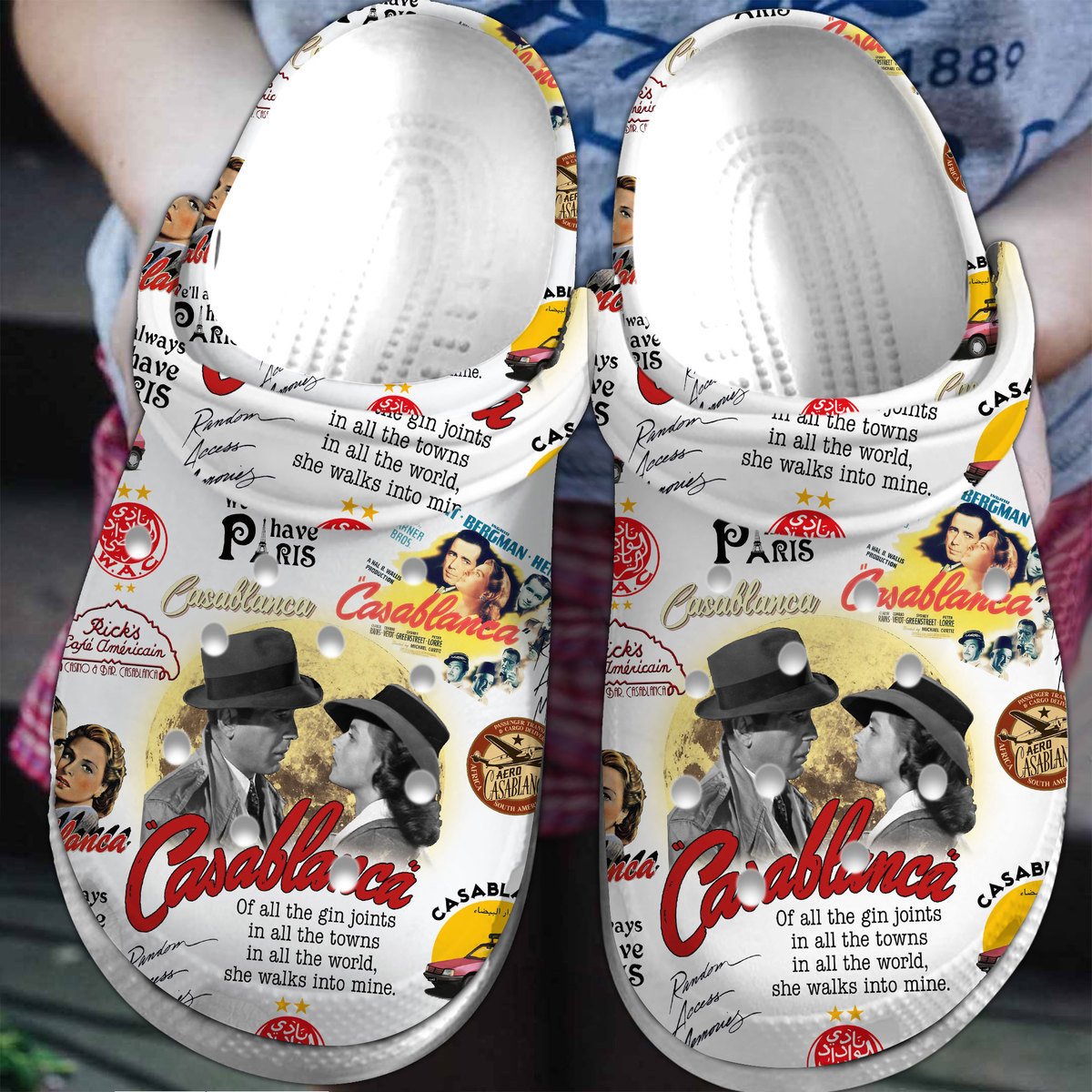 Footwearmerch Casablanca Movie Crocs Crocband Clogs Shoes Comfortable For Men Women and Kids