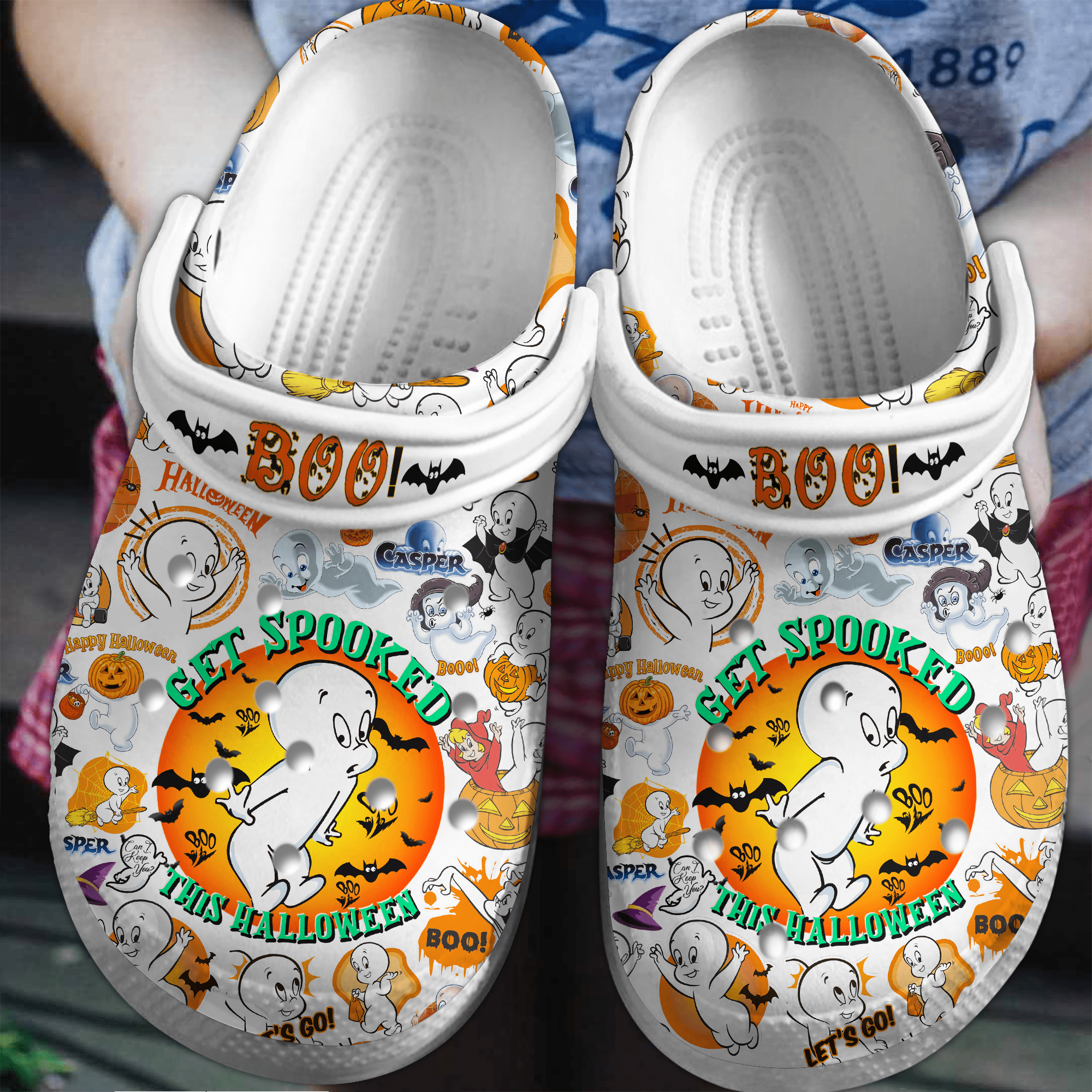 Footwearmerch Casper Cartoon Crocs Crocband Clogs Shoes Comfortable For Men Women and Kids