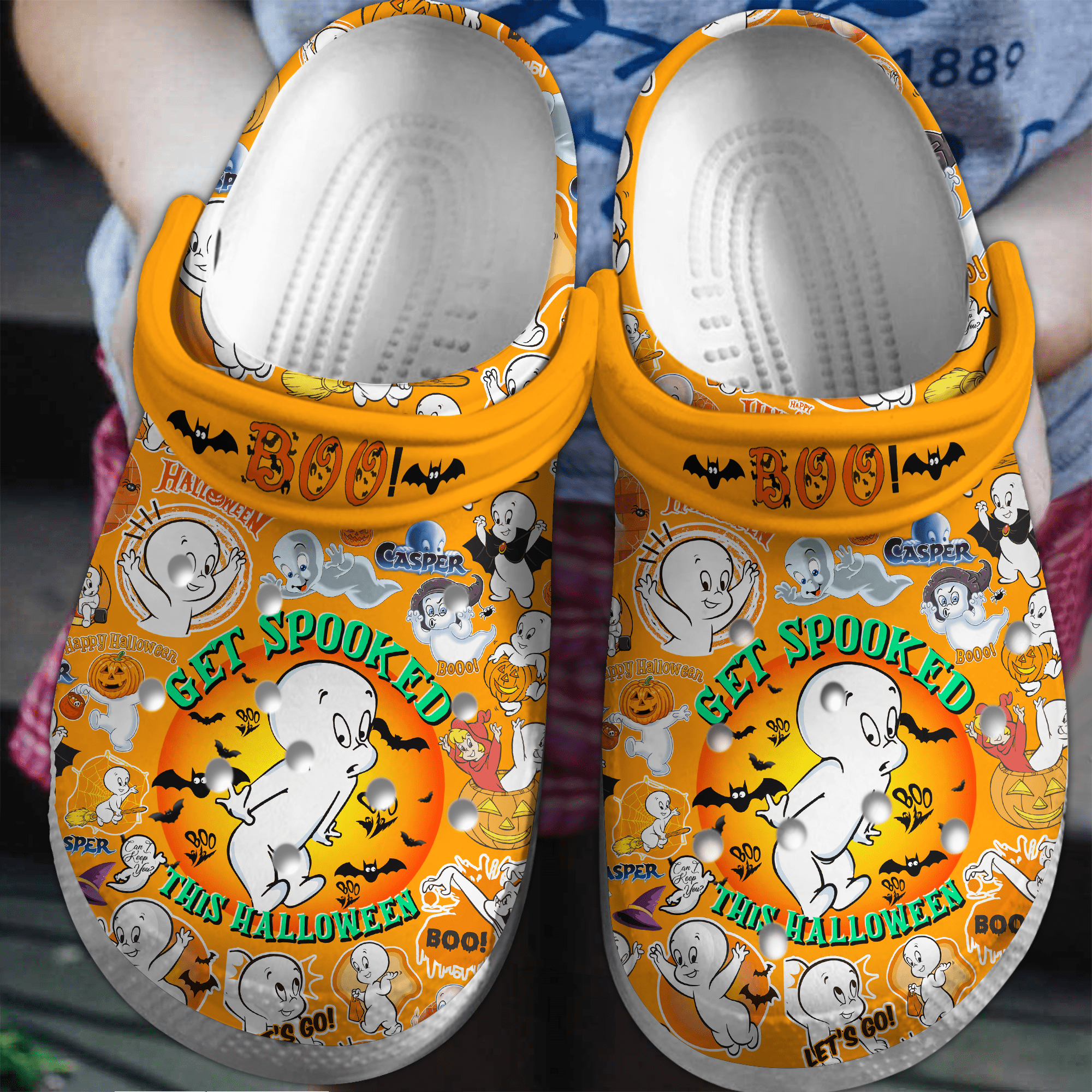 Footwearmerch Casper Cartoon Crocs Crocband Clogs Shoes Comfortable For Men Women and Kids