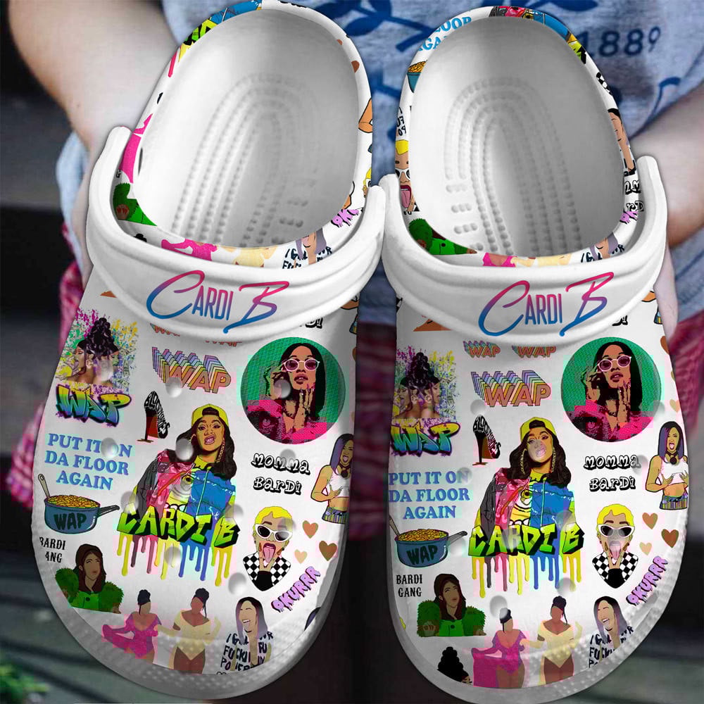Footwearmerch Cardi B Rapper Music Crocs Crocband Clogs Shoes For Men Women and Kids