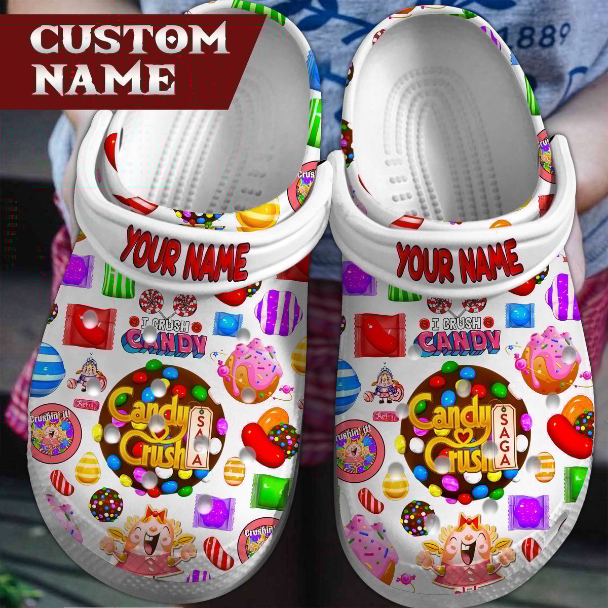 Footwearmerch Candy Crush Saga Game Crocs Crocband Clogs Shoes For Men Women and Kids
