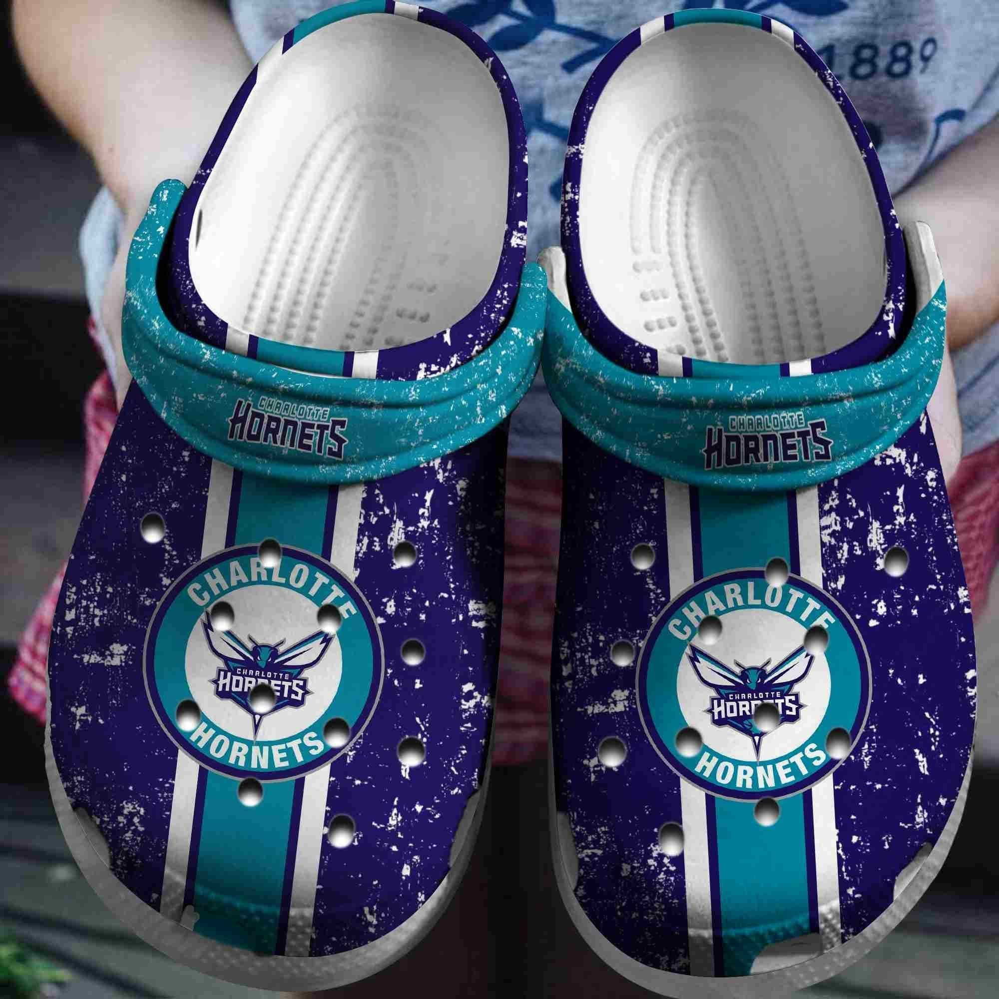 Footwearmerch Charlotte Hornets Basketball Club Crocs Comfortable Clogs Crocband Shoes For Men Women