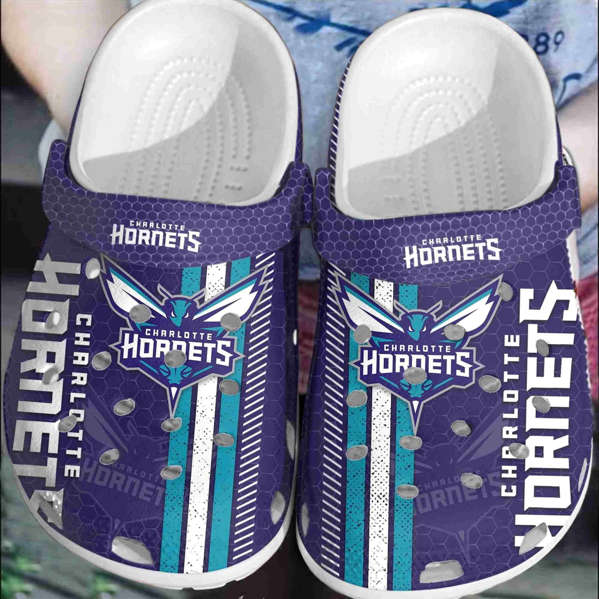 Footwearmerch Charlotte Hornets Basketball Club Crocs Comfortable Clogs Shoes Crocband For Men Women