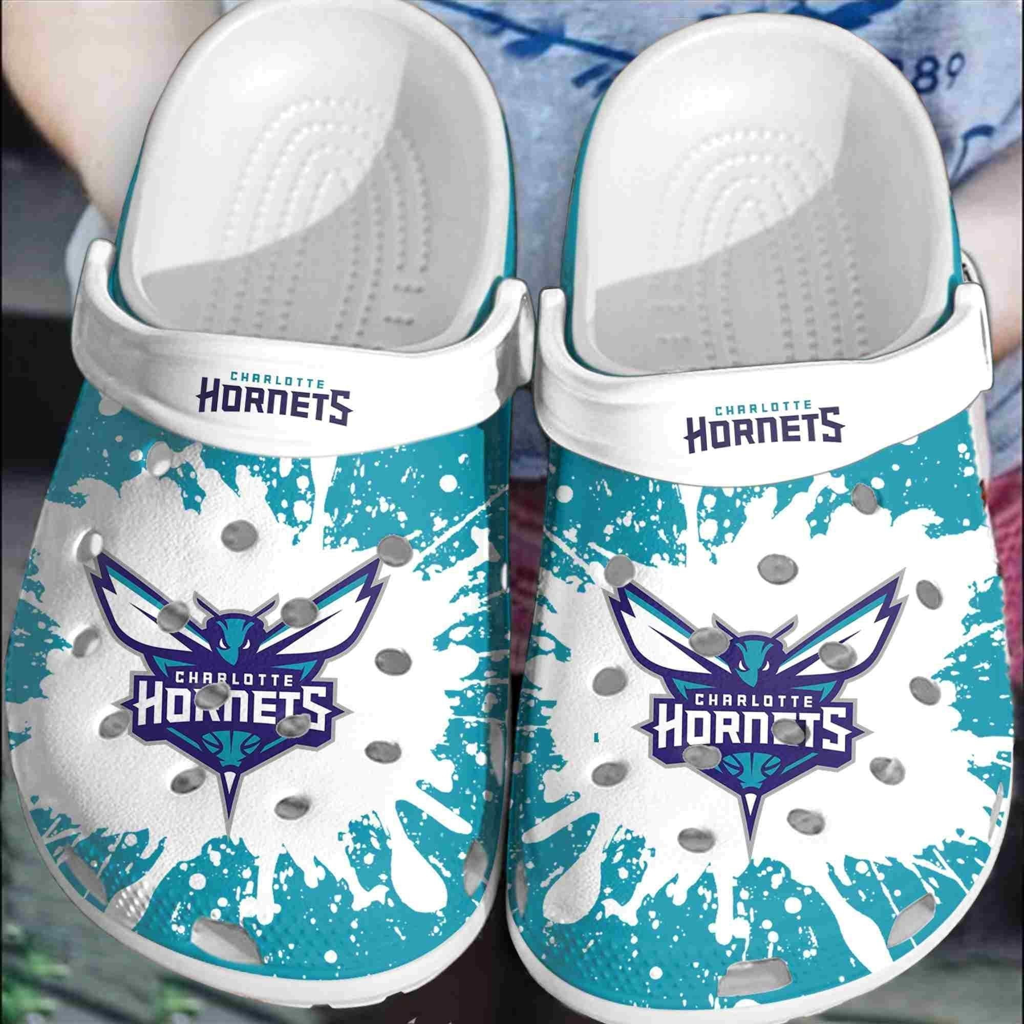 Footwearmerch Charlotte Hornets Basketball Club Crocs Comfortable Crocband Clogs Shoes For Men Women