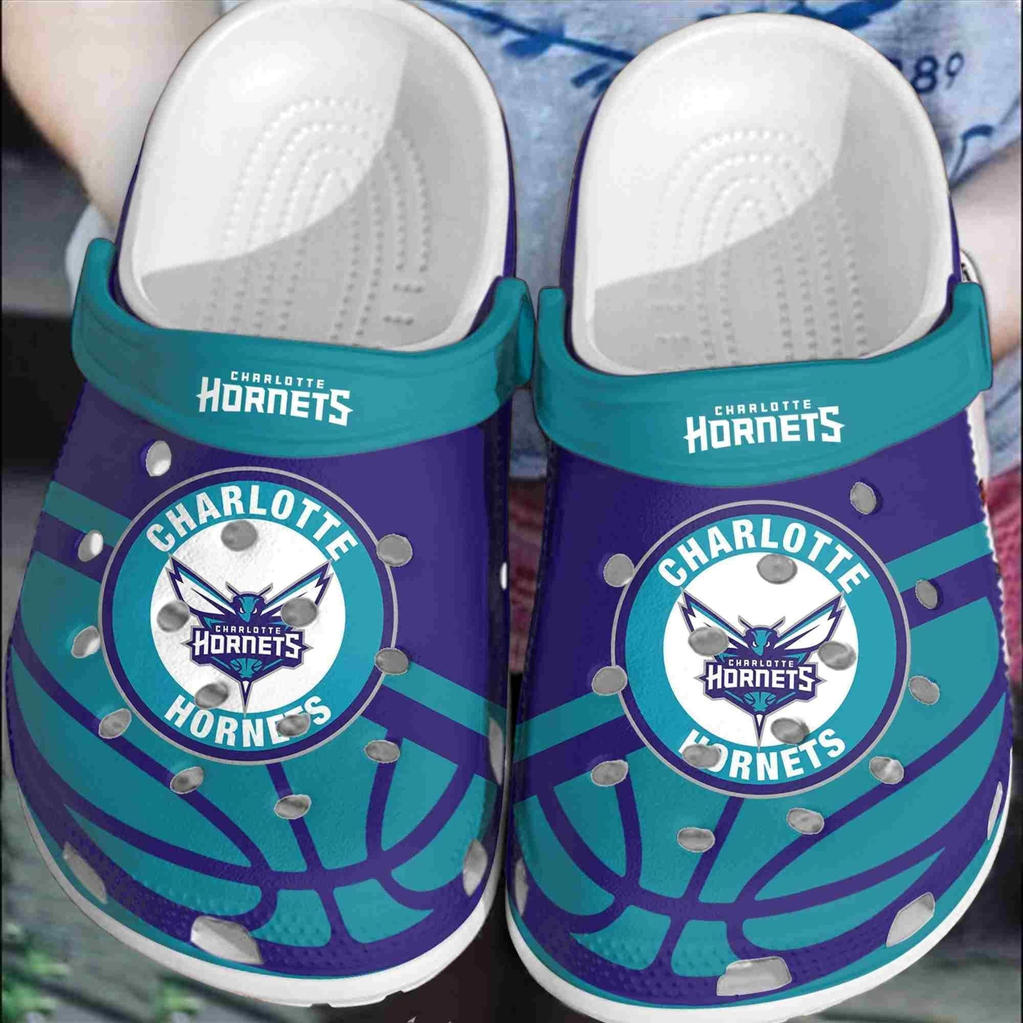 Footwearmerch Charlotte Hornets Basketball Club Crocs Comfortable Crocband Shoes Clogs For Men Women