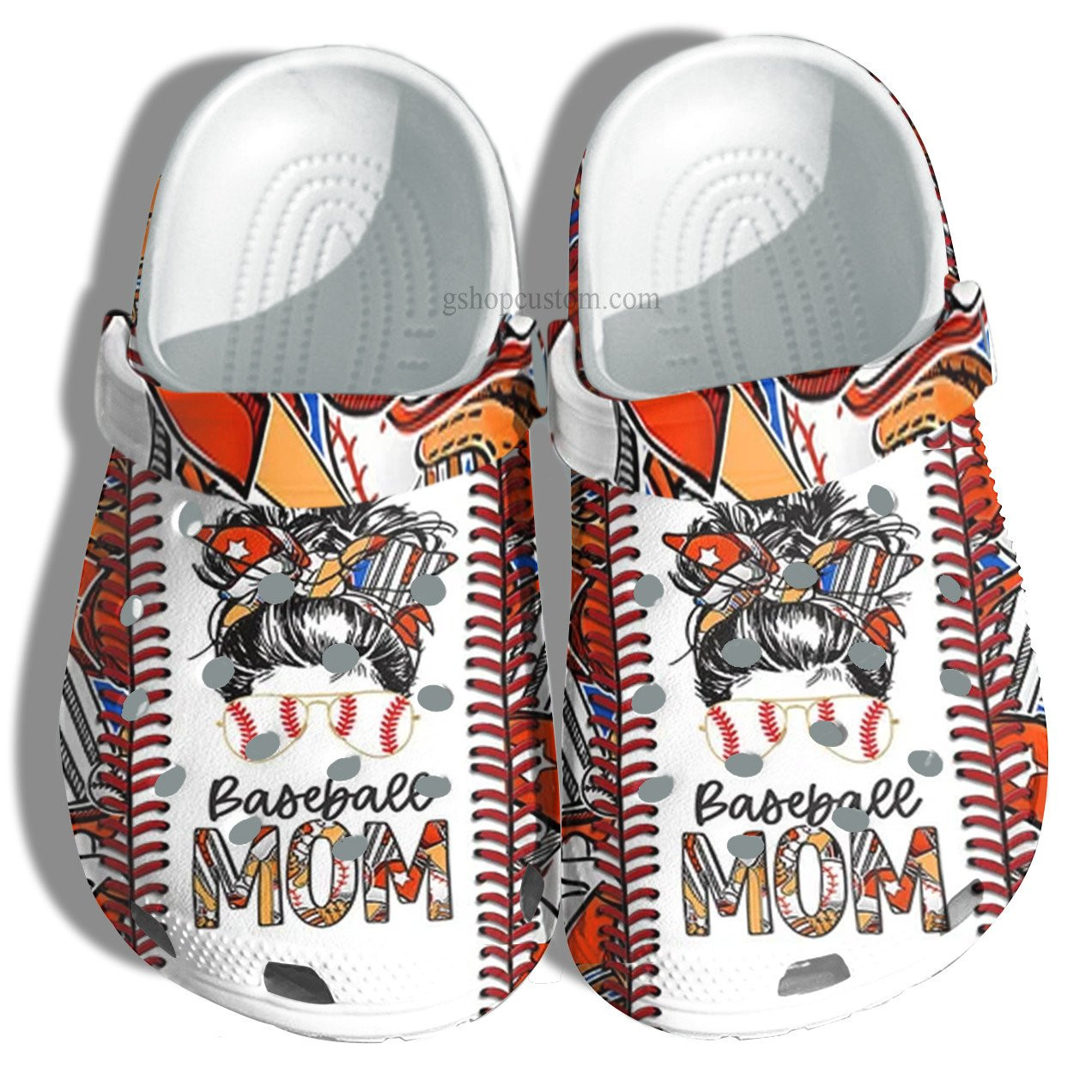 Footwearmerch Cheer Up Baseball Mom Croc Shoes Gift Wife- Cool Women Baseball Line Shoes Gift Mother Day