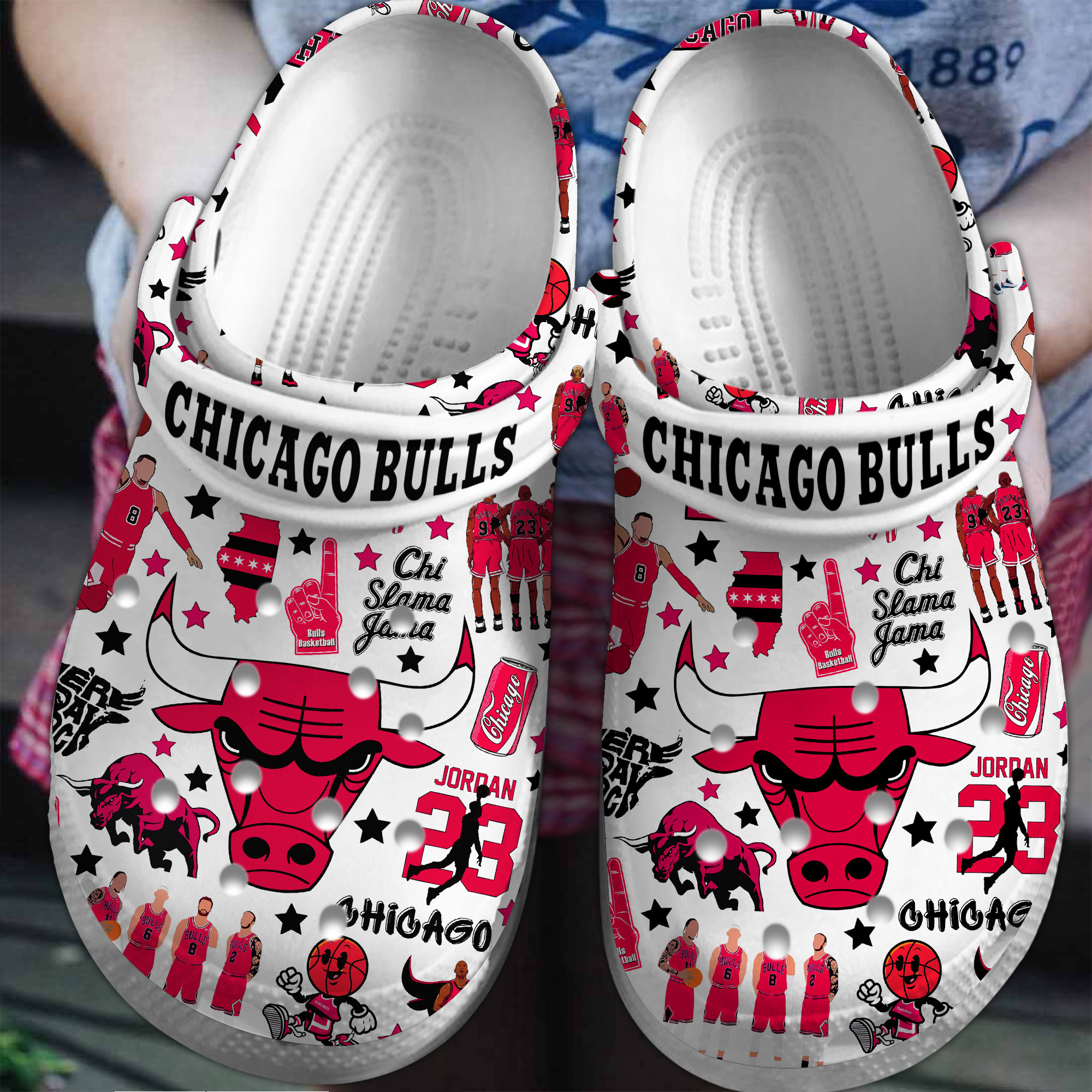 Footwearmerch Chicago Bulls NBA Sport Crocs Crocband Clogs Shoes Comfortable For Men Women and Kids