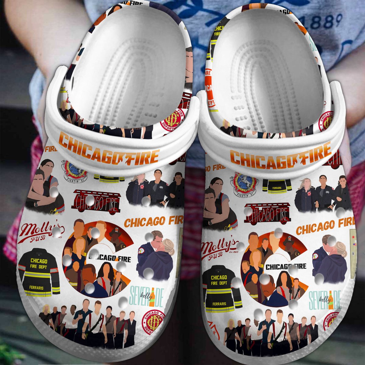 Footwearmerch Chicago Fire TV Series Crocs Crocband Clogs Shoes Comfortable For Men Women and Kids