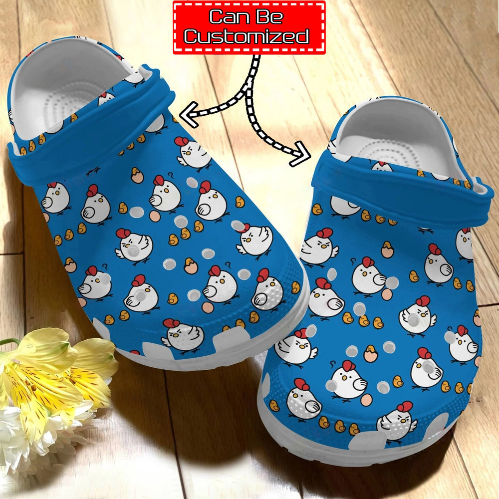 Footwearmerch Chicken Print - Personalized Cute Chicken Pattern Clog Shoes For Men And Women