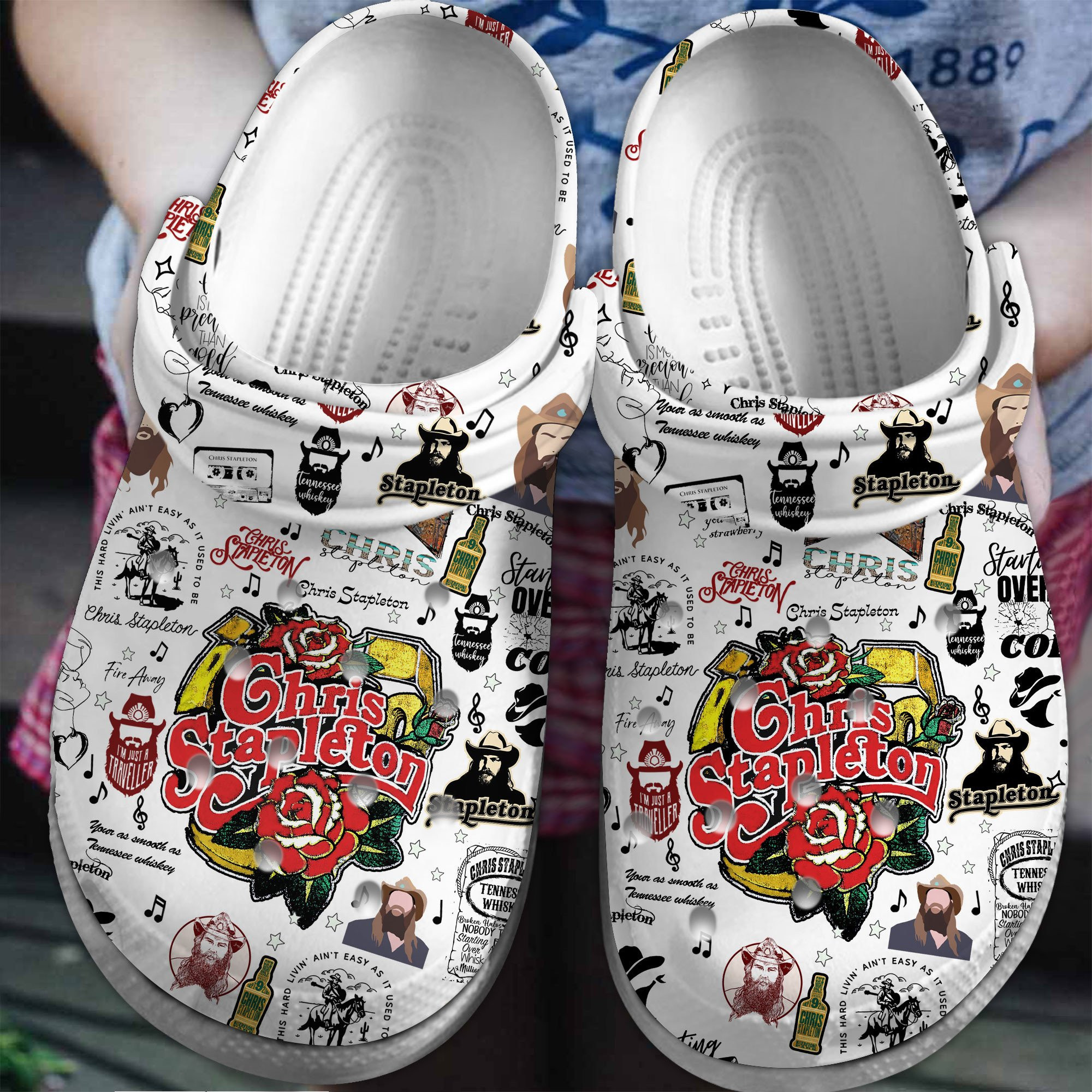 Footwearmerch Chris Stapleton Music Crocs Crocband Clogs Shoes Comfortable For Men Women and Kids