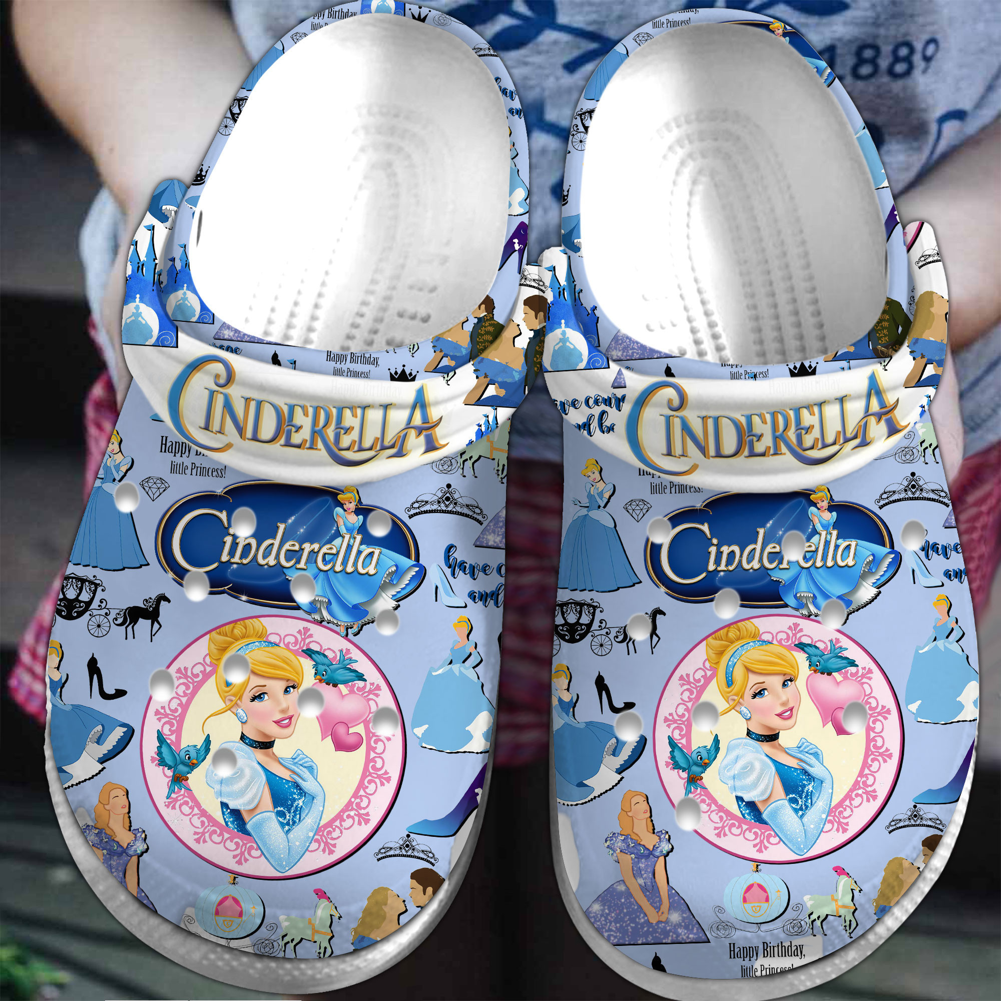 Footwearmerch Cinderella Cartoon Movie Crocs Crocband Clogs Shoes Comfortable For Men Women and Kids