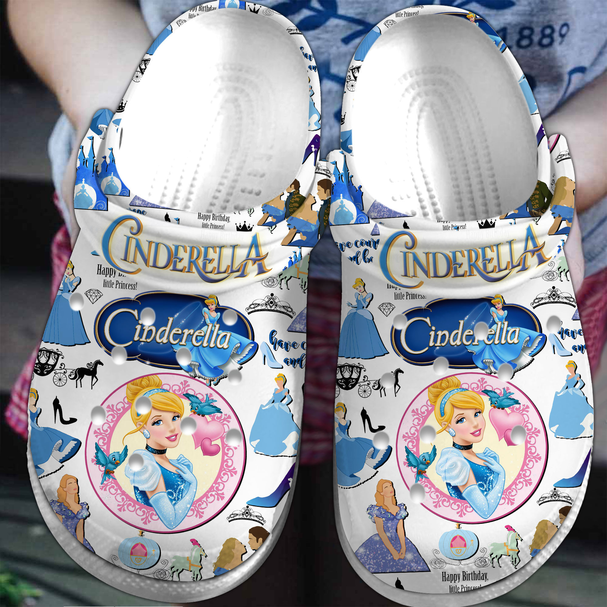 Footwearmerch Cinderella Cartoon Movie Crocs Crocband Clogs Shoes Comfortable For Men Women and Kids