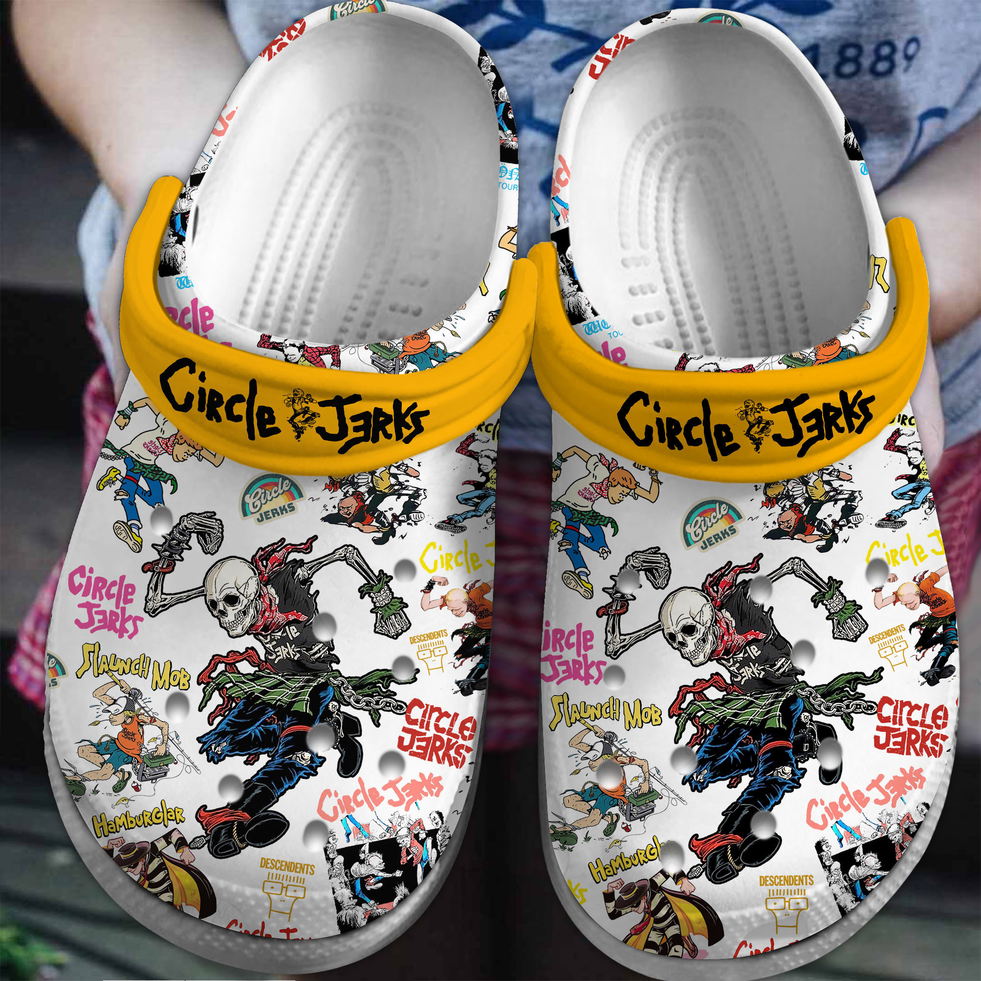 Footwearmerch Circle Jerks Music Crocs Crocband Clogs Shoes Comfortable For Men Women and Kids