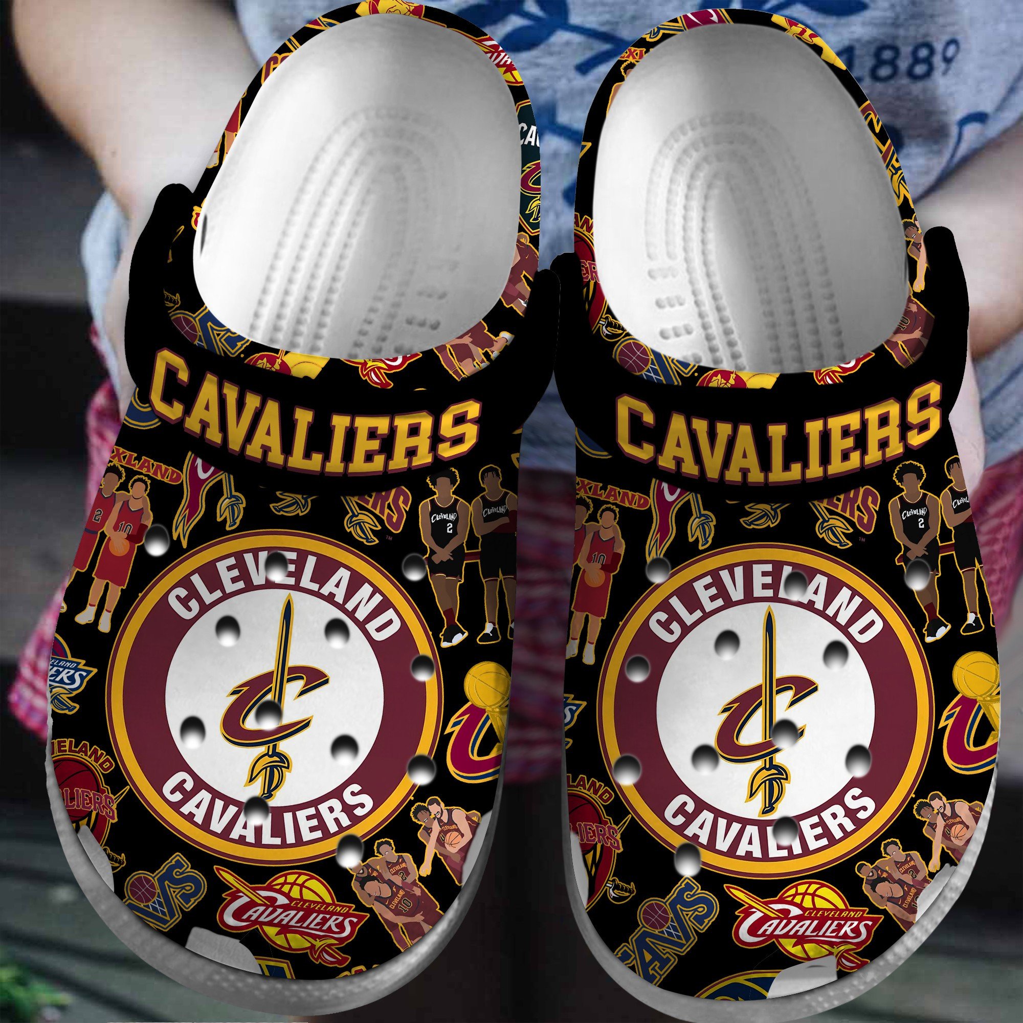 Footwearmerch Cleveland Cavaliers NBA Basketball Sport Crocs Crocband Clogs Shoes Comfortable For Men Women and Kids
