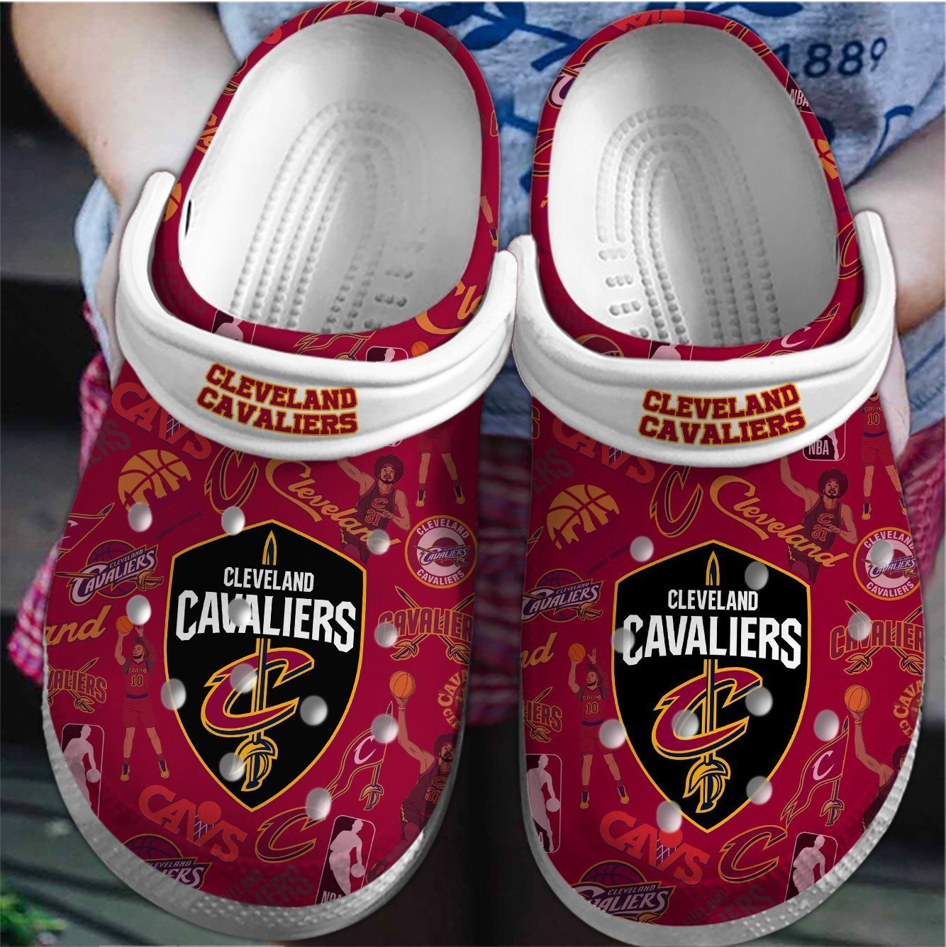 Footwearmerch Cleveland Cavaliers NBA Sport Crocs Crocband Clogs Shoes Comfortable For Men Women and Kids