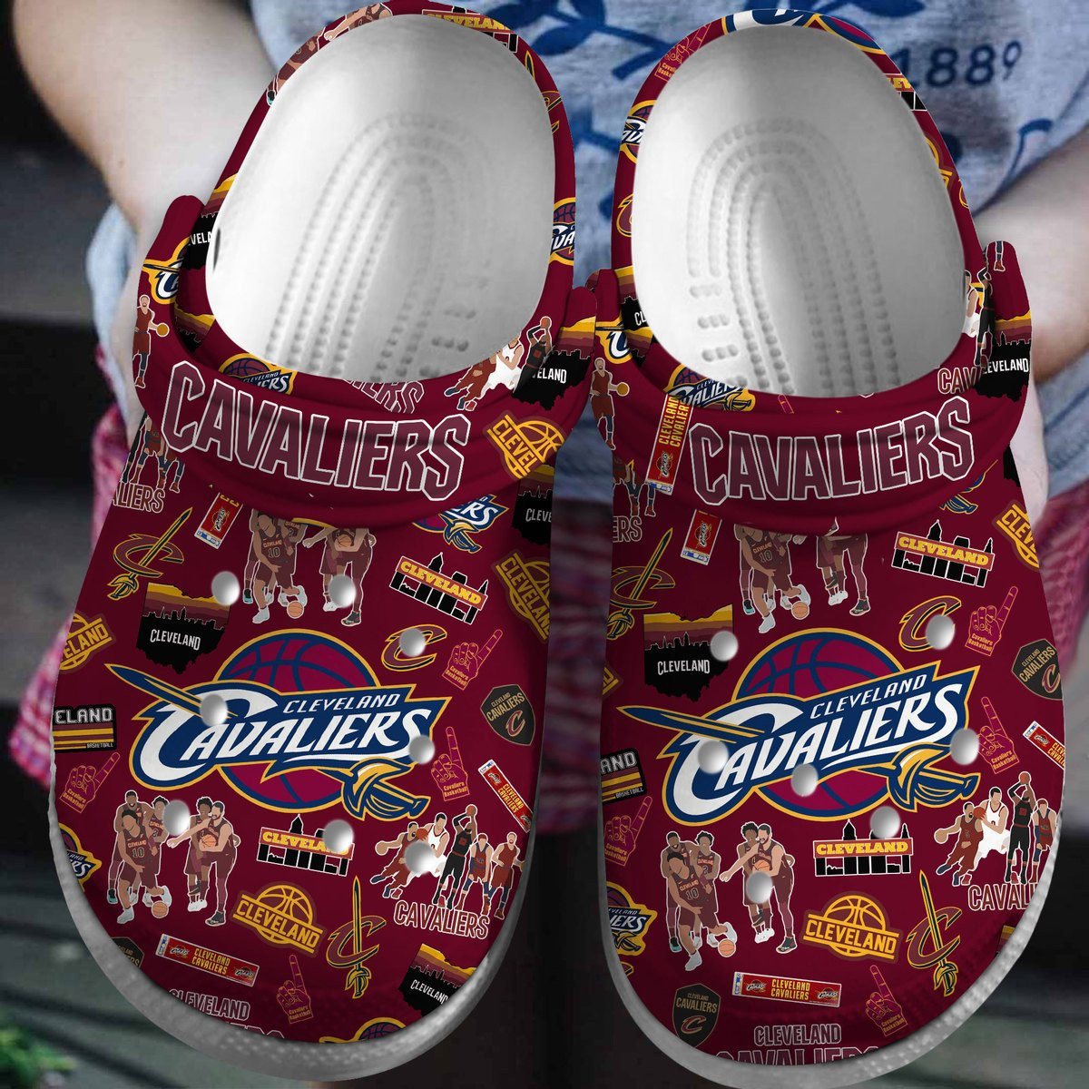 Footwearmerch Cleveland Cavaliers NBA Sport Crocs Crocband Clogs Shoes Comfortable For Men Women and Kids