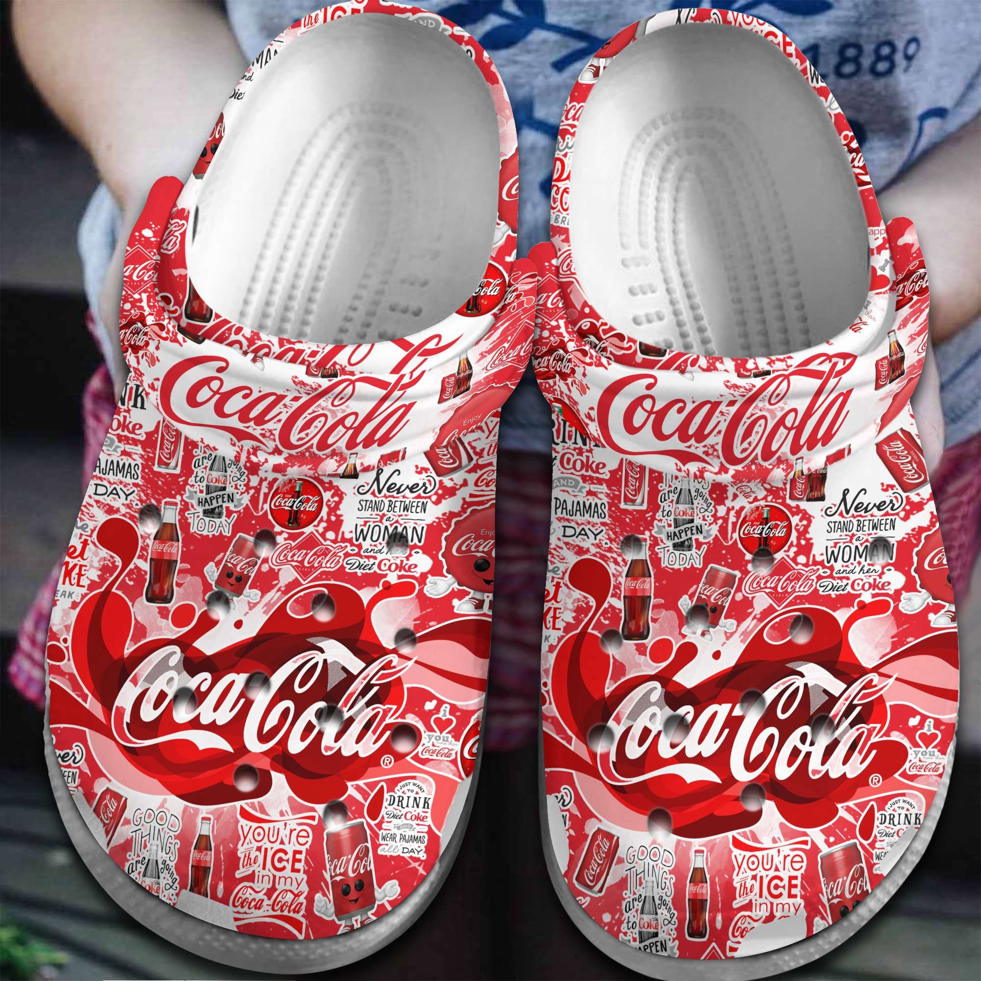 Footwearmerch Cocacola Drink Crocs Crocband Clogs Shoes Comfortable For Men Women and Kids
