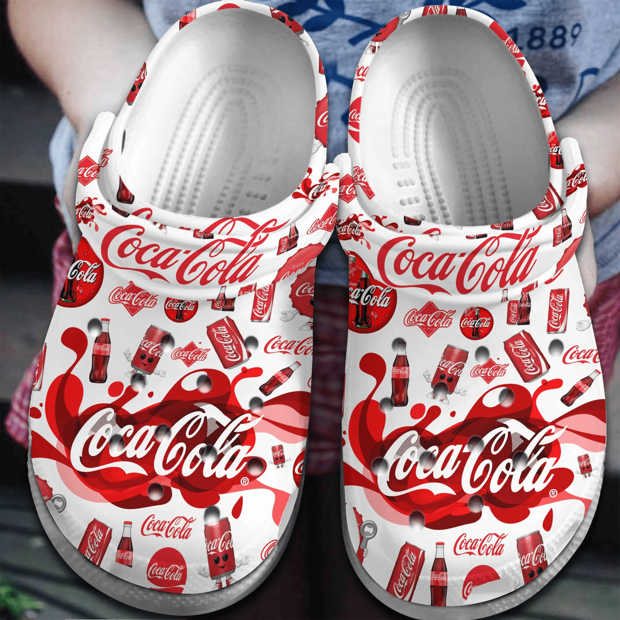 Footwearmerch Cocacola Drink Crocs Crocband Clogs Shoes Comfortable For Men Women and Kids