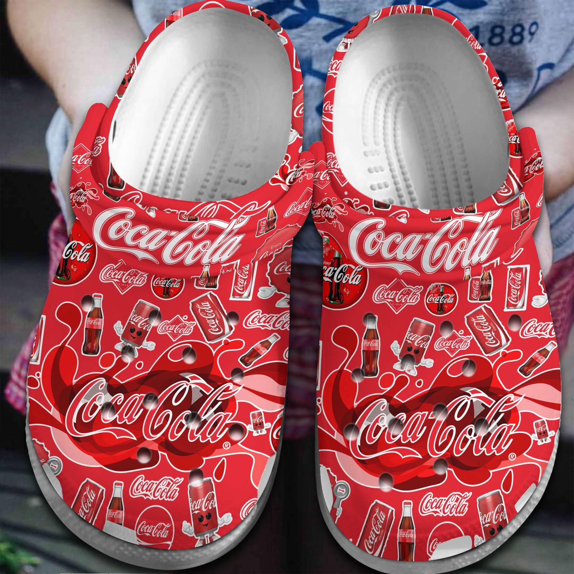 Footwearmerch Cocacola Drink Crocs Crocband Clogs Shoes Comfortable For Men Women and Kids