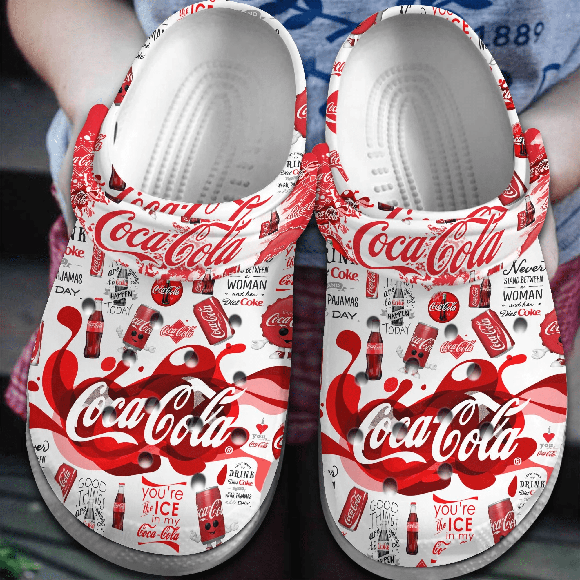 Footwearmerch Cocacola Drink Crocs Crocband Clogs Shoes Comfortable For Men Women and Kids