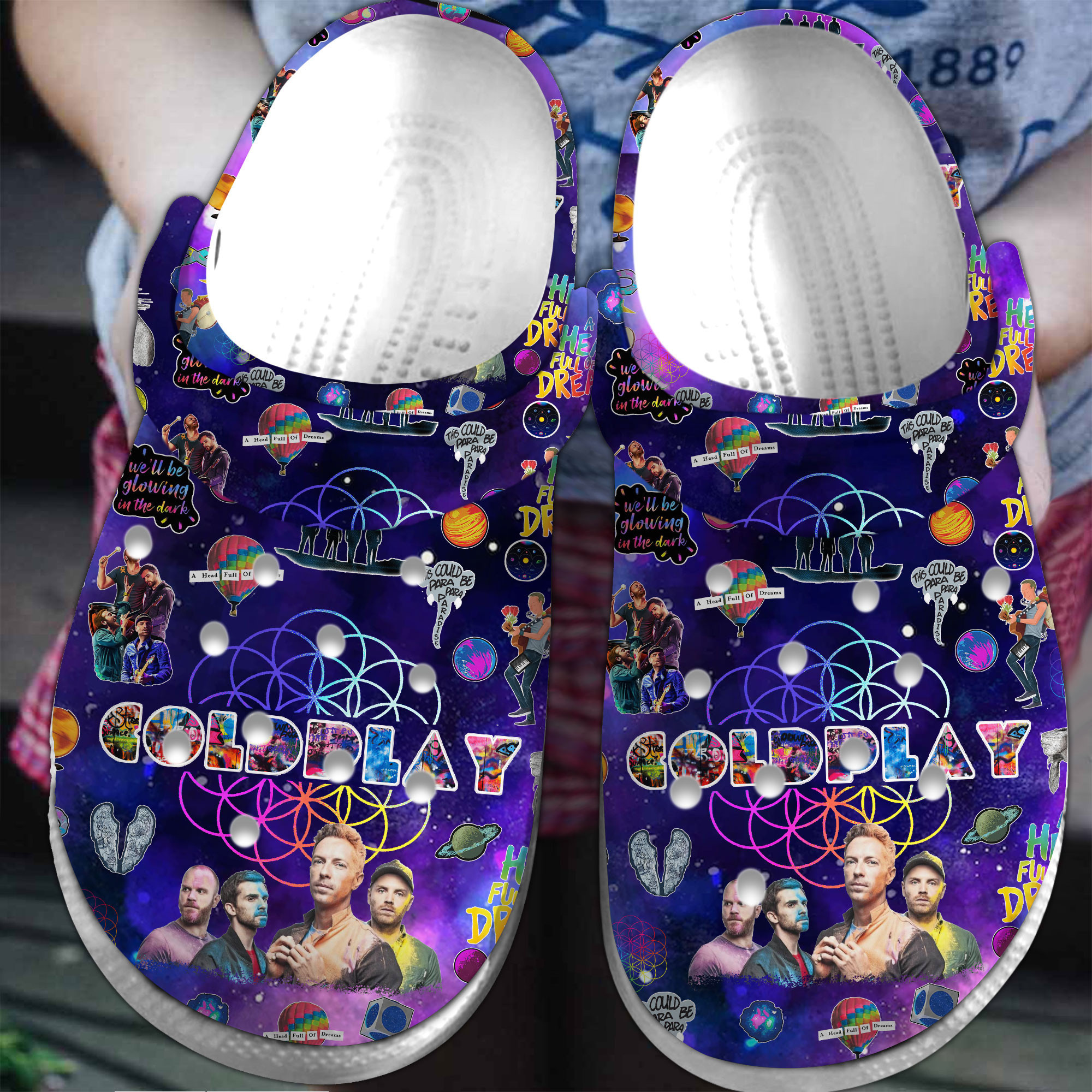 Footwearmerch Coldplay Music Crocs Crocband Clogs Shoes Comfortable For Men Women and Kids