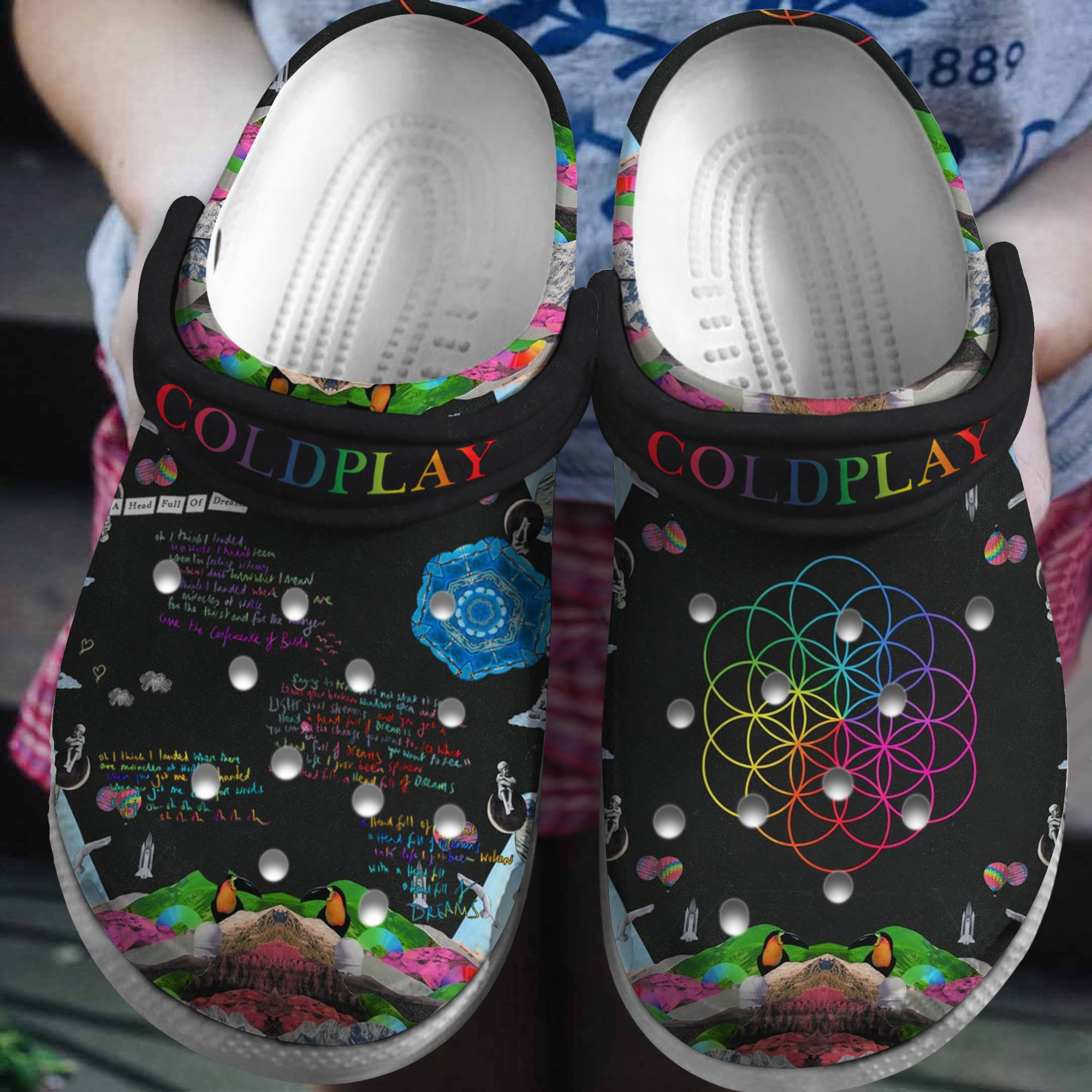 Footwearmerch Coldplay Music Crocs Crocband Clogs Shoes Comfortable For Men Women and Kids