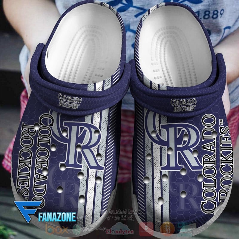 Footwearmerch Colorado Rockies MLB logo blue red MLB Sport Crocs Clogs Crocband Shoes Comfortable For Men Women and Kids