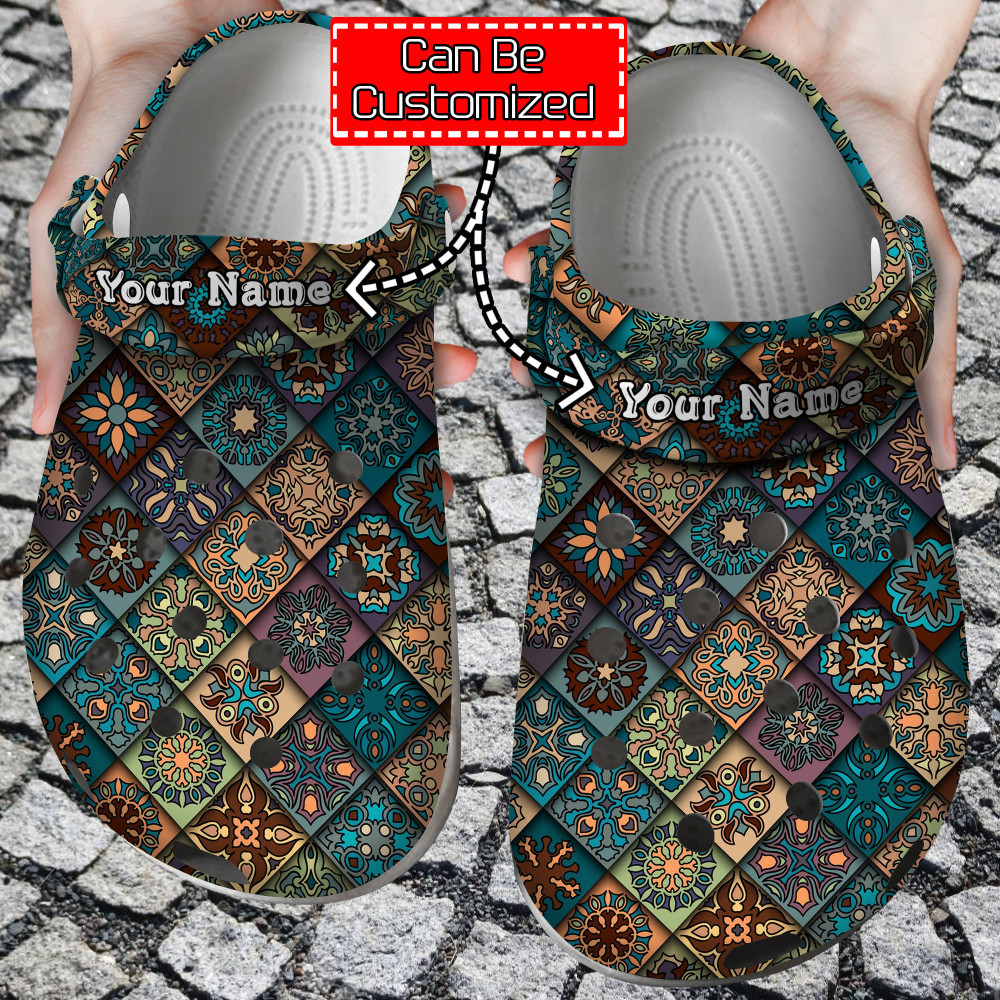 Footwearmerch Colorful - Quilting Blocks Clog Shoes Gifs For Men And Women