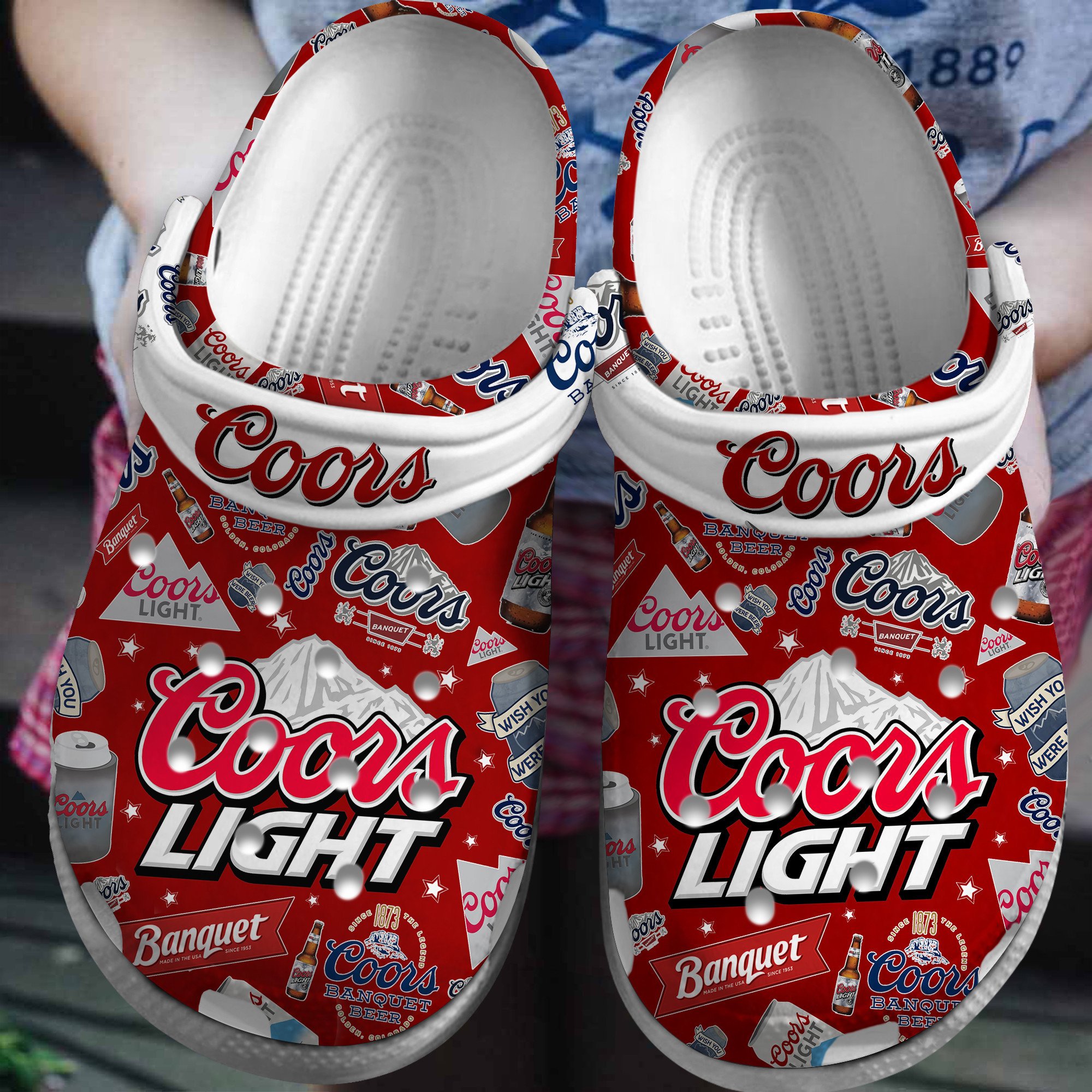 Footwearmerch Coors Light Drink Crocs Crocband Clogs Shoes Comfortable For Men Women and Kids