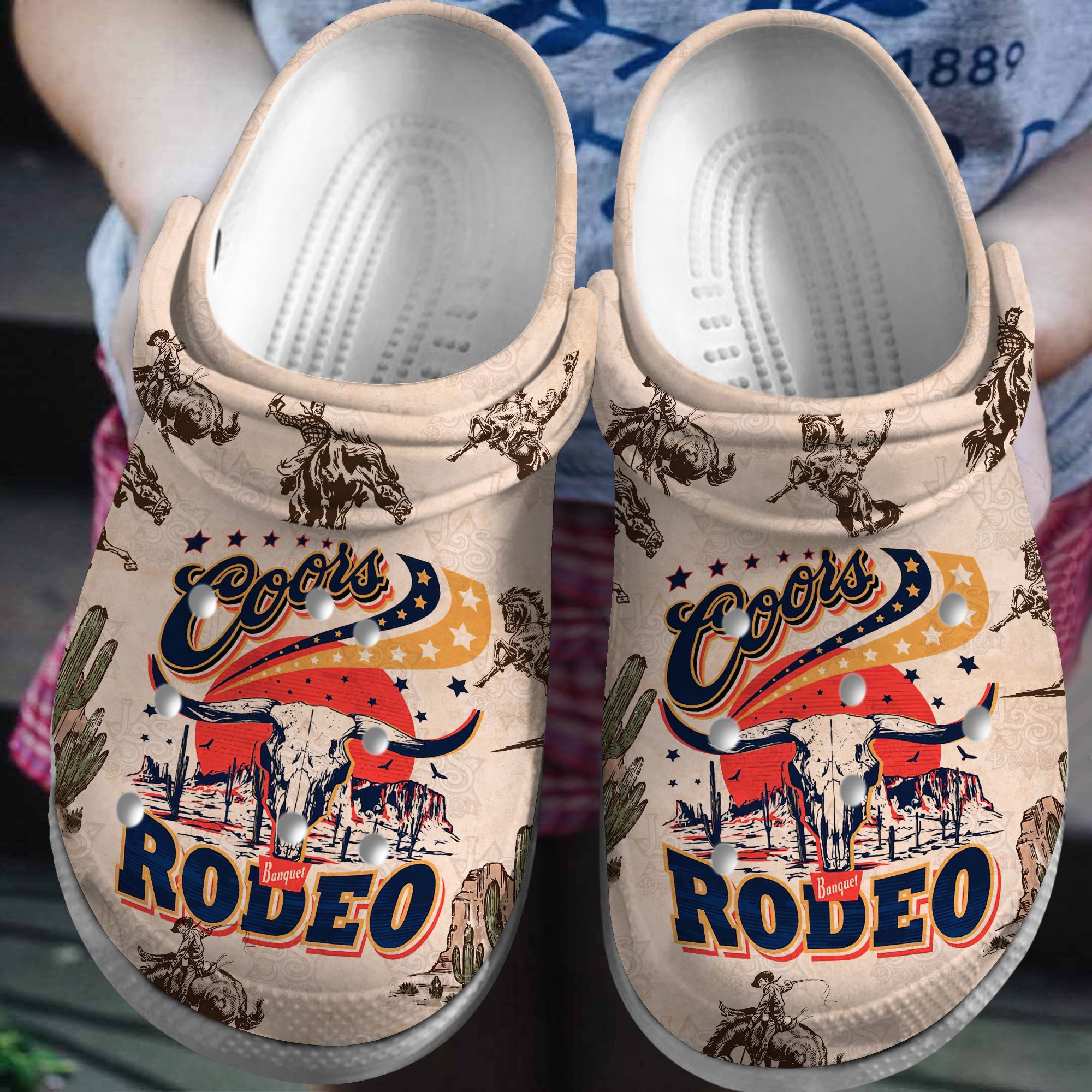 Footwearmerch Coors Rodeo Crocs Crocband Clogs Shoes Comfortable For Men Women and Kids