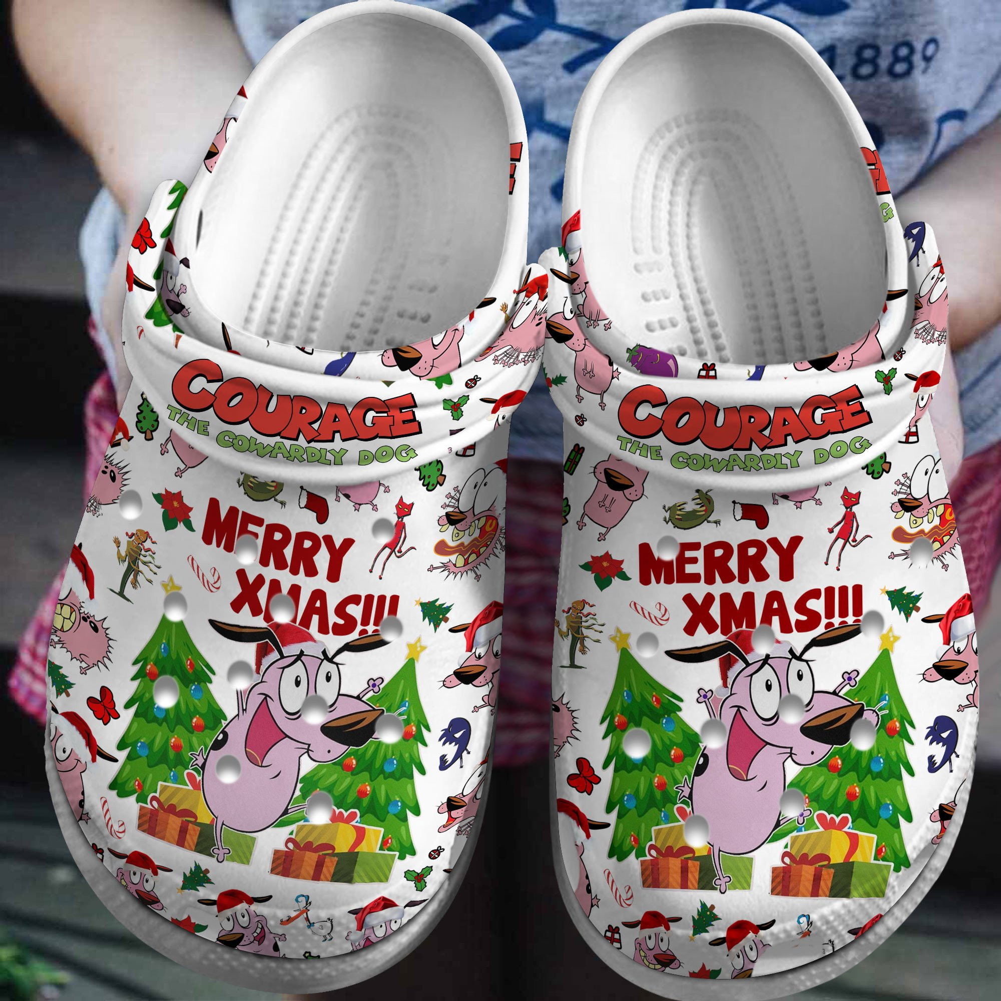 Footwearmerch Courage The Cowardly Dog TV Series Crocs Crocband Clogs Shoes Comfortable For Men Women and Kids