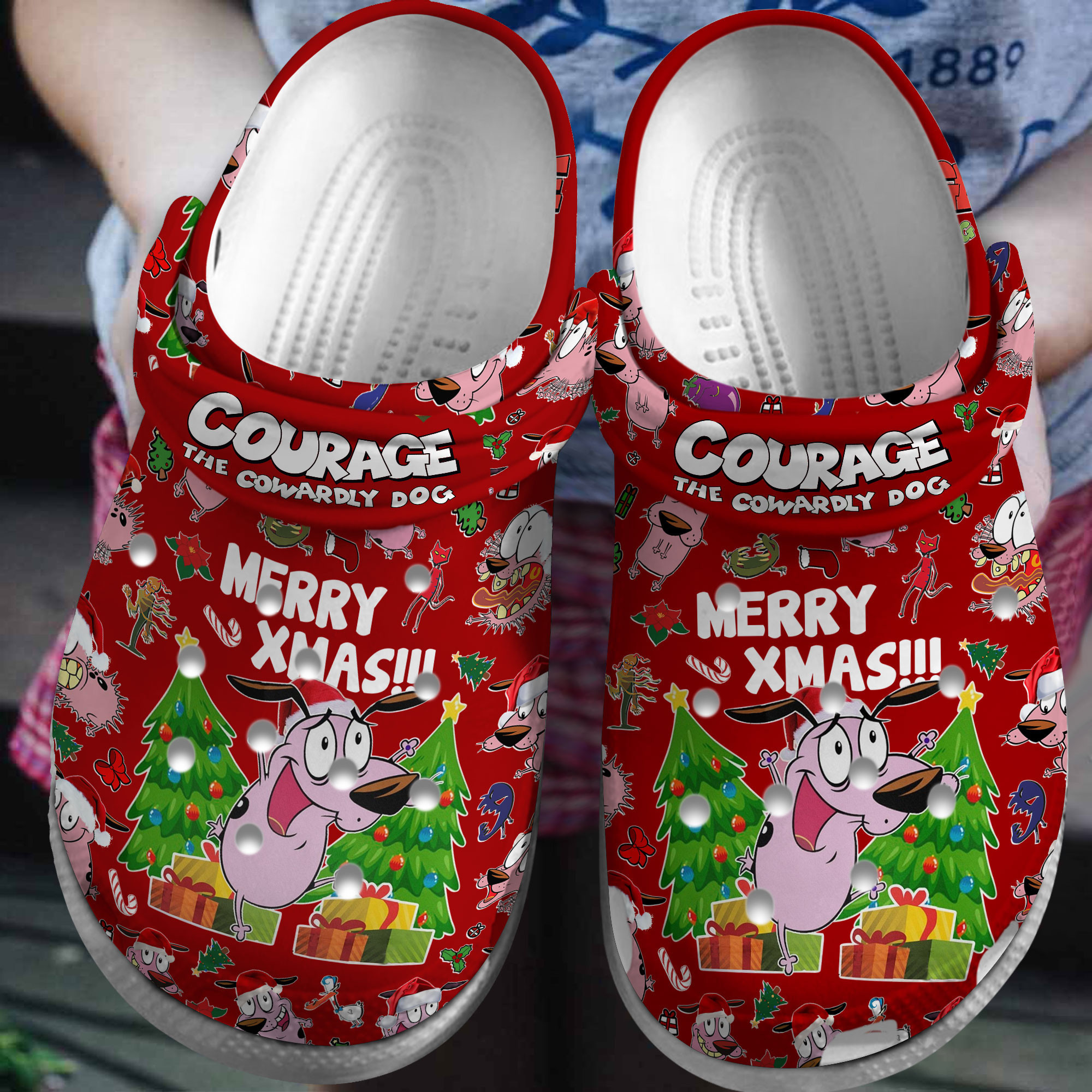 Footwearmerch Courage The Cowardly Dog TV Series Crocs Crocband Clogs Shoes Comfortable For Men Women and Kids