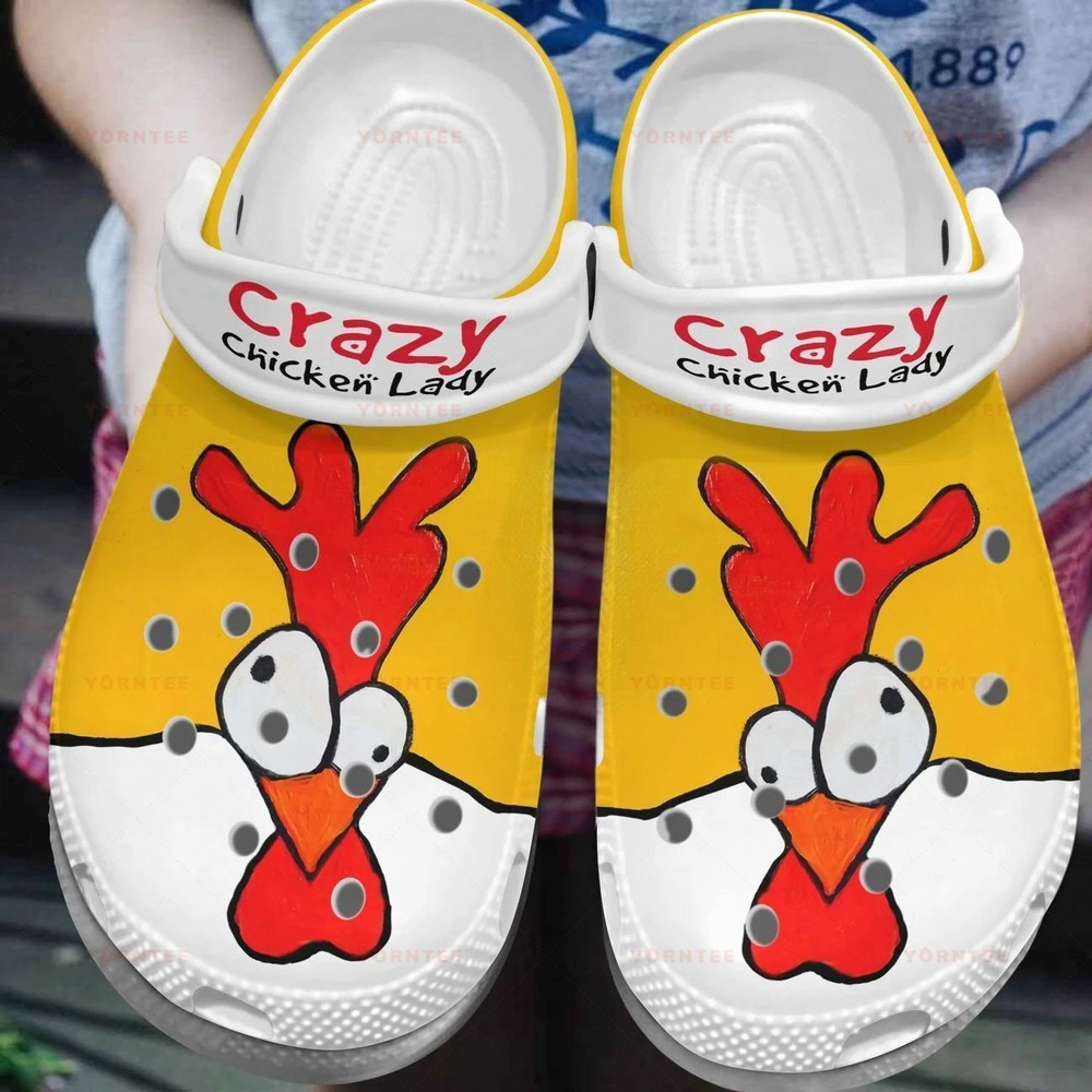 Footwearmerch Crazy Chicken Lady 9 Gift For Lover Rubber clog Shoes Comfy Footwear