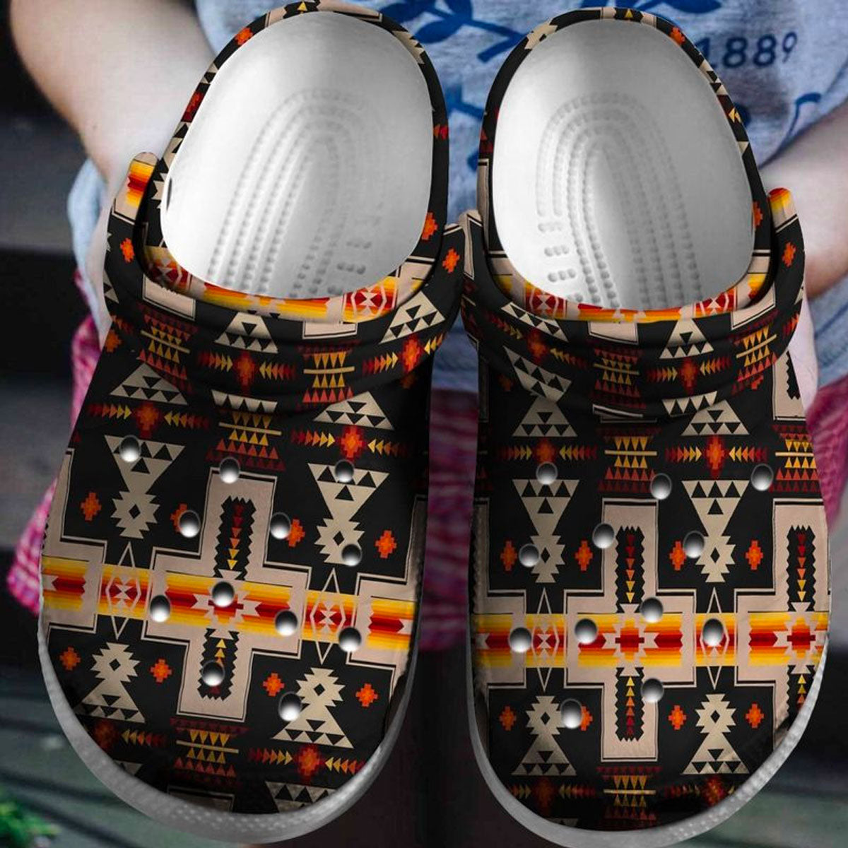 Footwearmerch Native American Crocs Clog Shoes For Kid and Adult