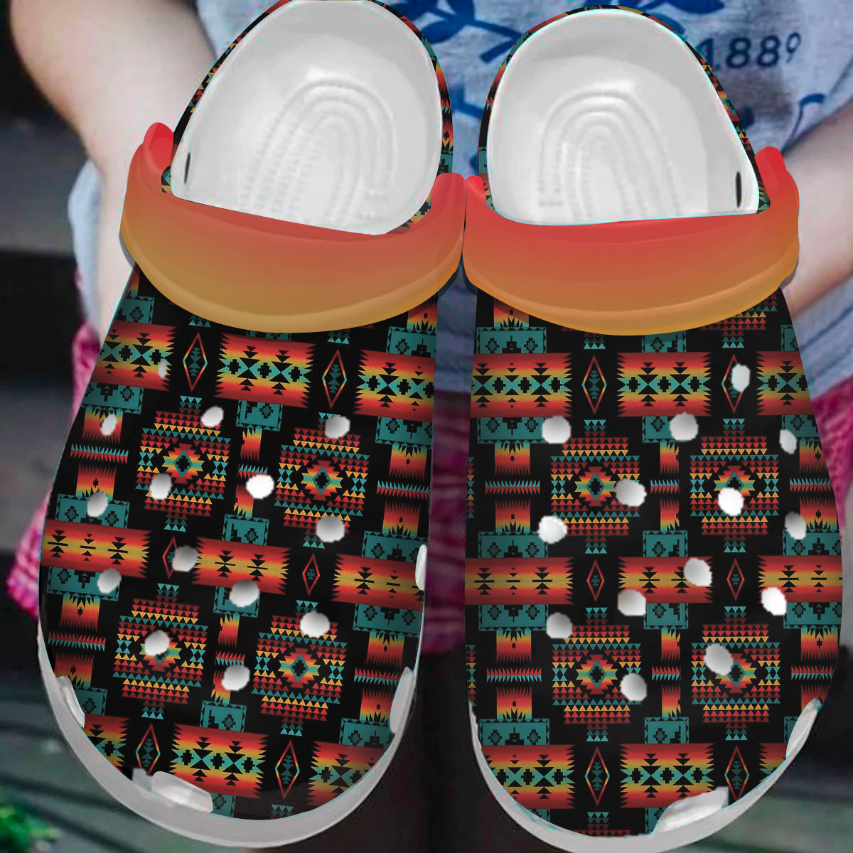 Footwearmerch Native American Crocs Clog Shoes For Kid and Adult