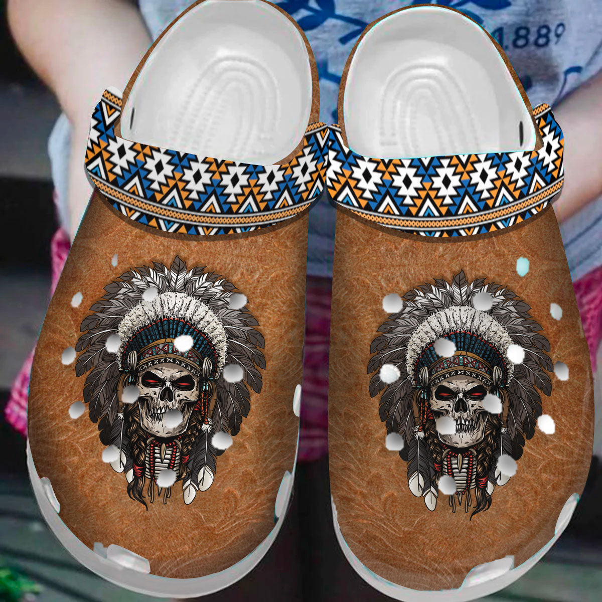 Footwearmerch Native American Crocs Clog Shoes For Kid and Adult