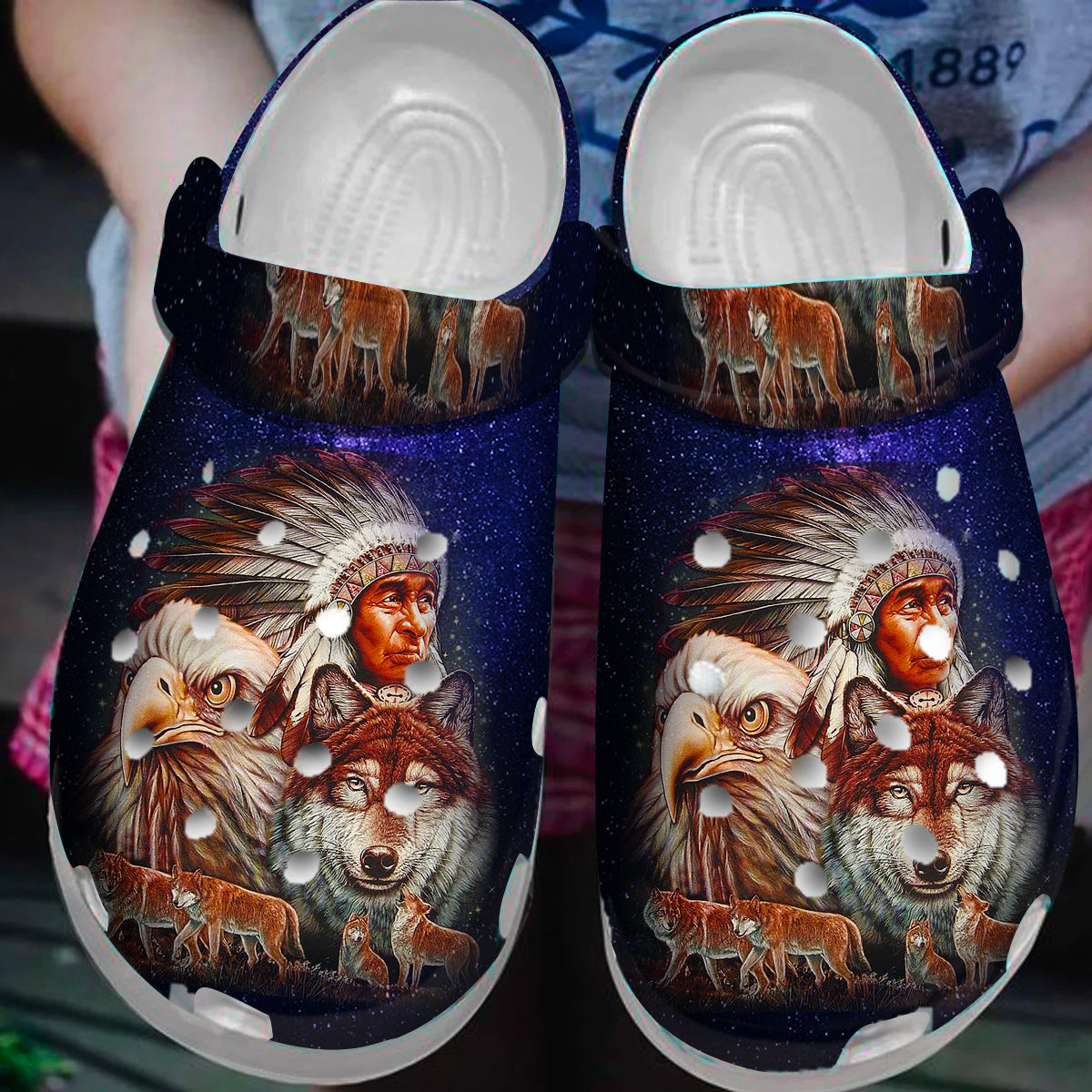 Footwearmerch Native American Crocs Clog Shoes For Kid and Adult