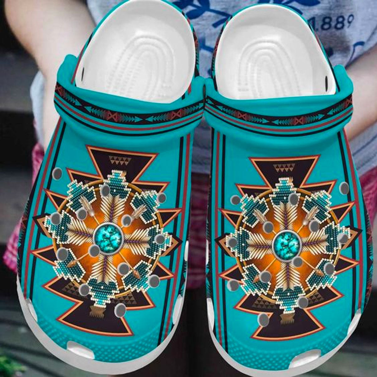 Footwearmerch Native American Crocs Clog Shoes For Kid and Adult