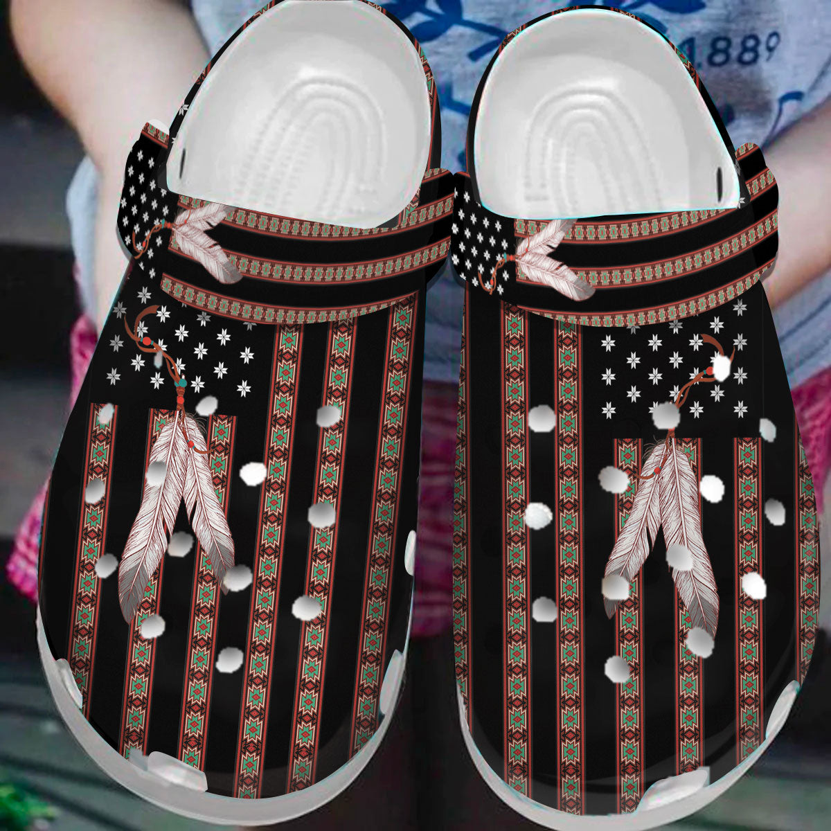 Footwearmerch Native American Crocs Clog Shoes For Kid and Adult