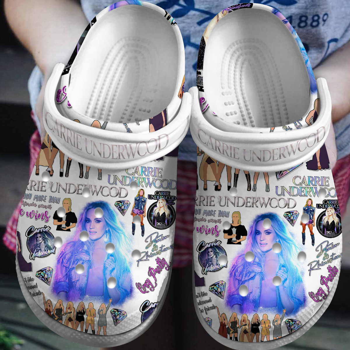Footwearmerch Carrie Underwood Singer Music Crocs Crocband Shoes Clogs For Men Women and Kids