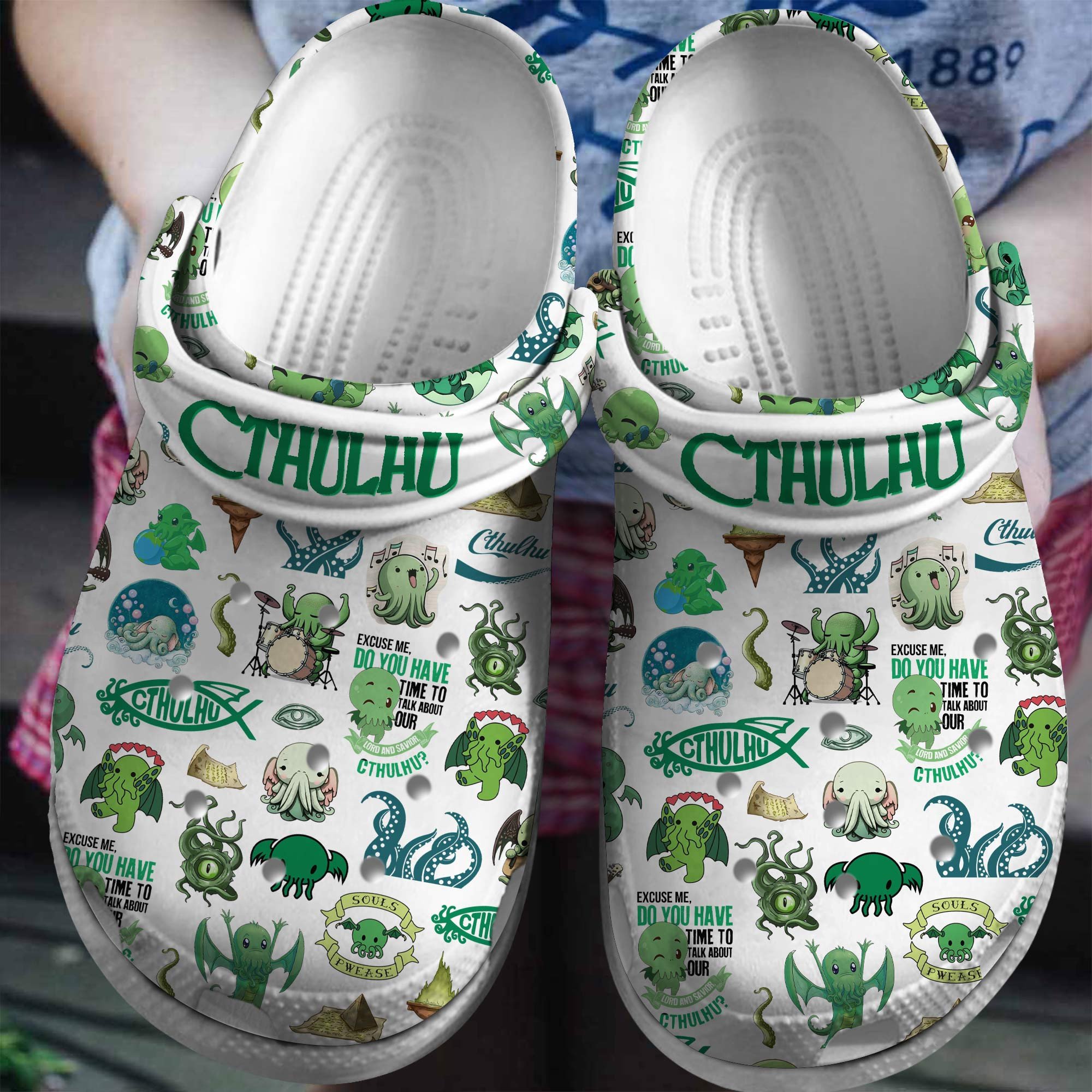 Footwearmerch Cthulhu Cartoon Crocs Crocband Clogs Shoes Comfortable For Men Women and Kids
